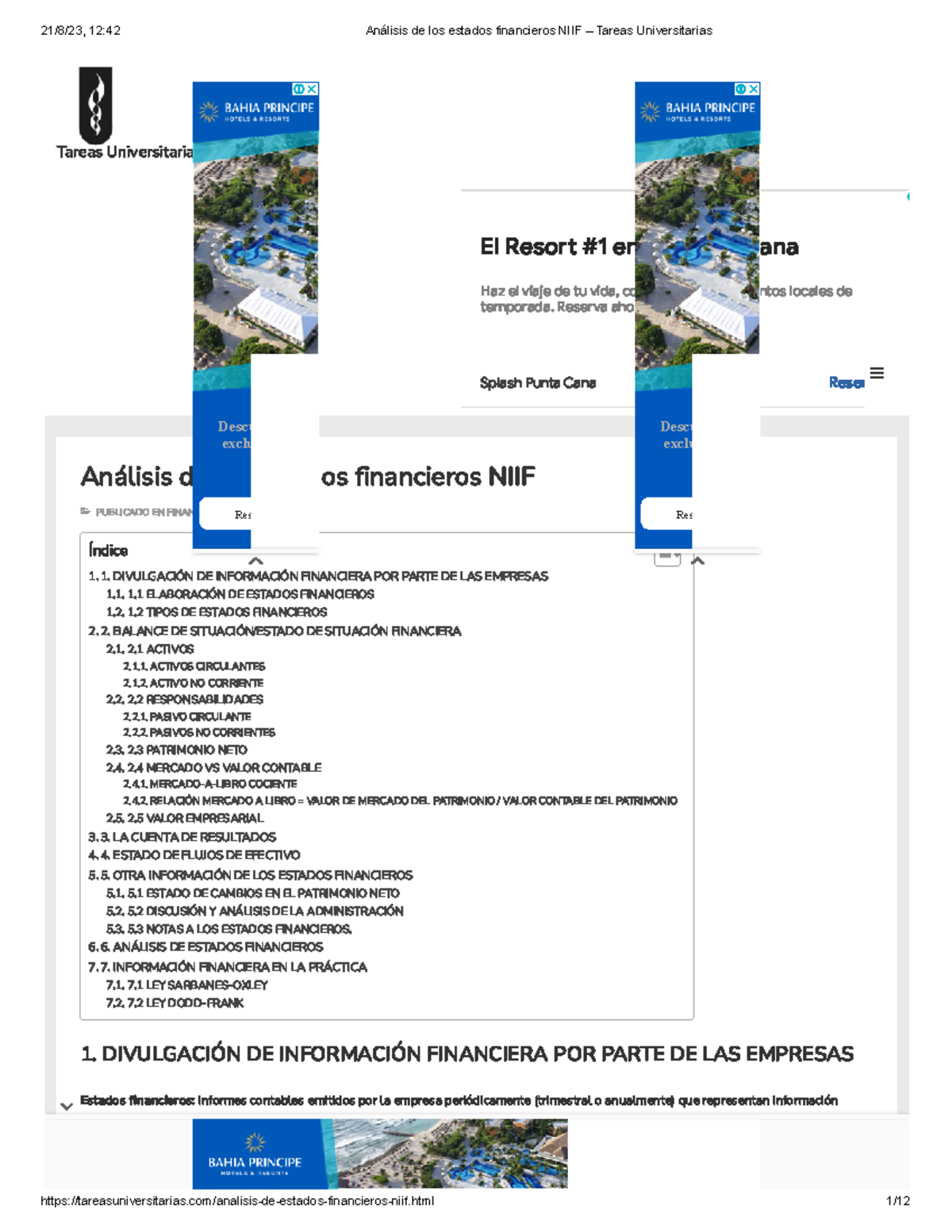 Análisis De Los Estados Financieros Niif Tareas Universitarias