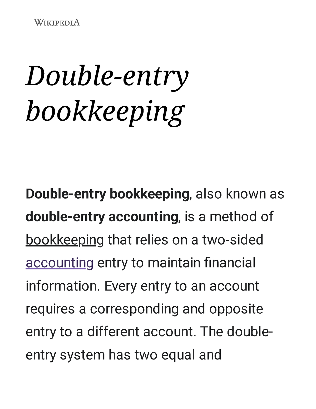 Double Entry System - This Lecture Notes - Double-entry Bookkeeping ...