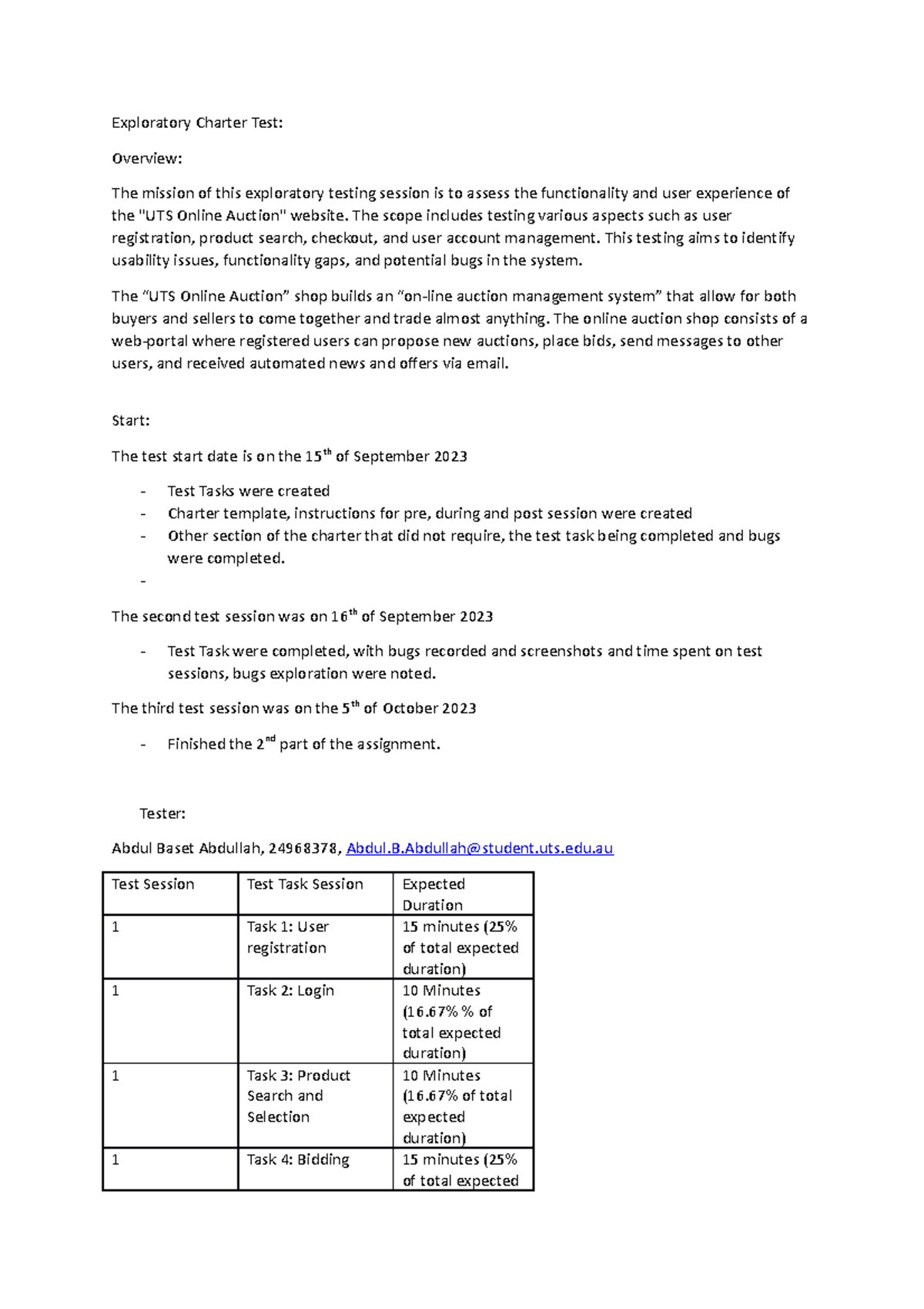 Assignment 2 Part 1 - Exploratory Charter Test: Overview: The Mission 