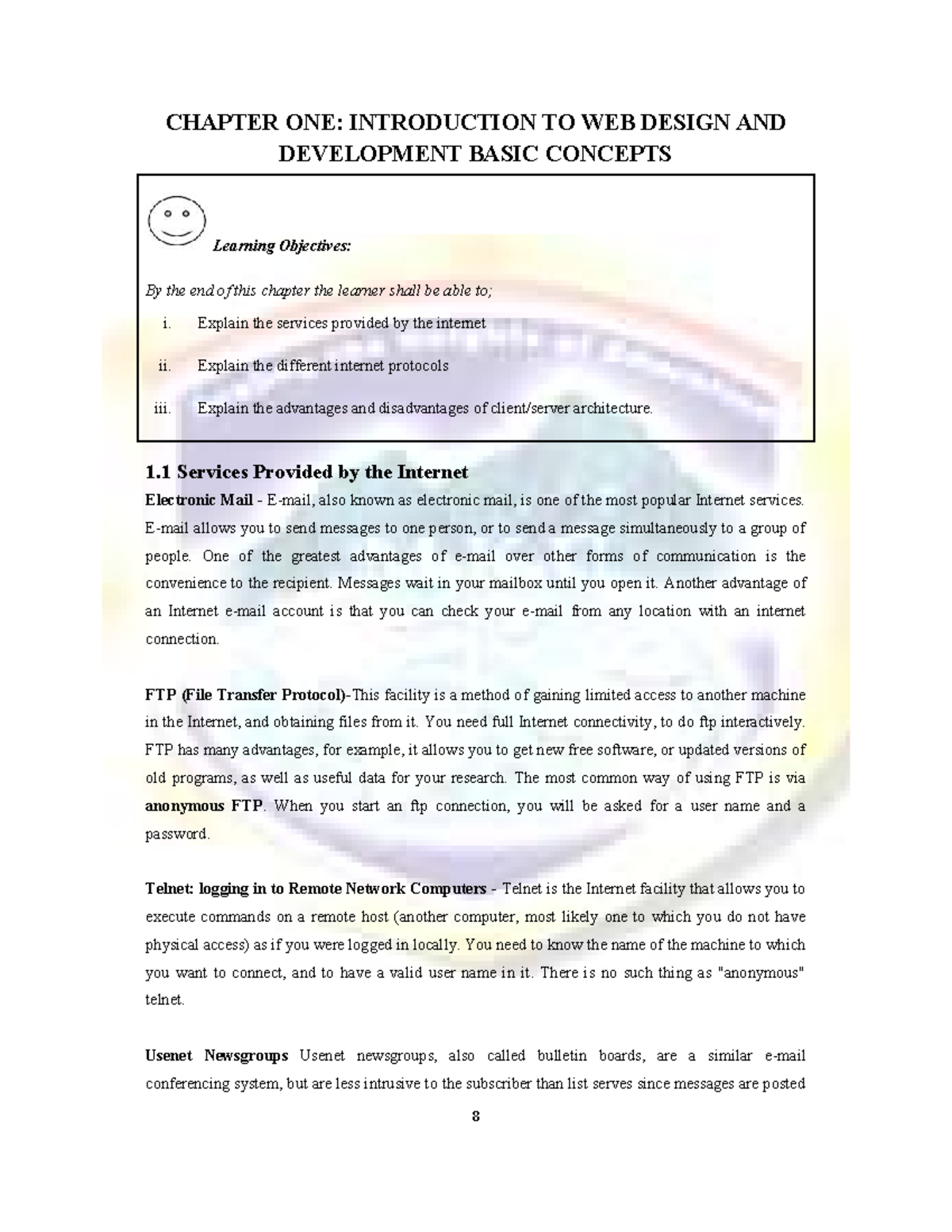 Introduction to Web Design - CHAPTER ONE: INTRODUCTION TO WEB DESIGN ...