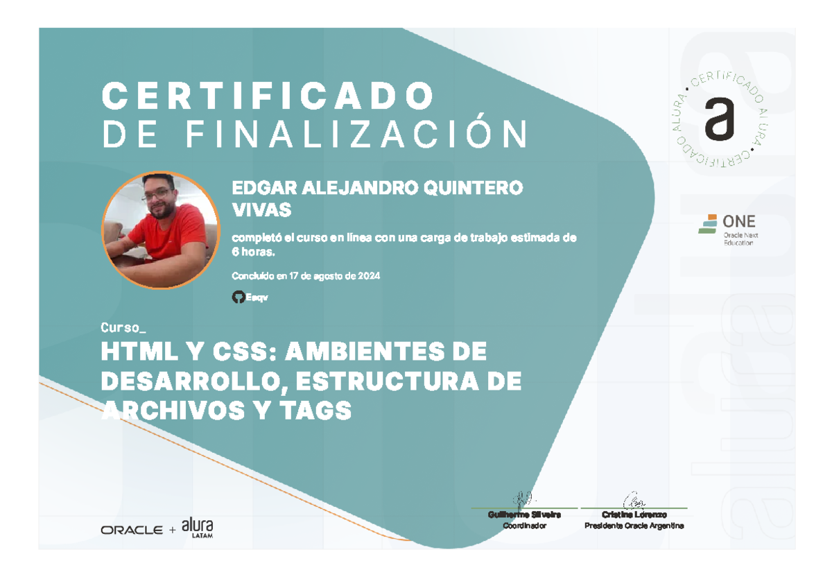 Edgar Alejandro Quintero Vivas - Curso HTML y CSS ambientes de ...