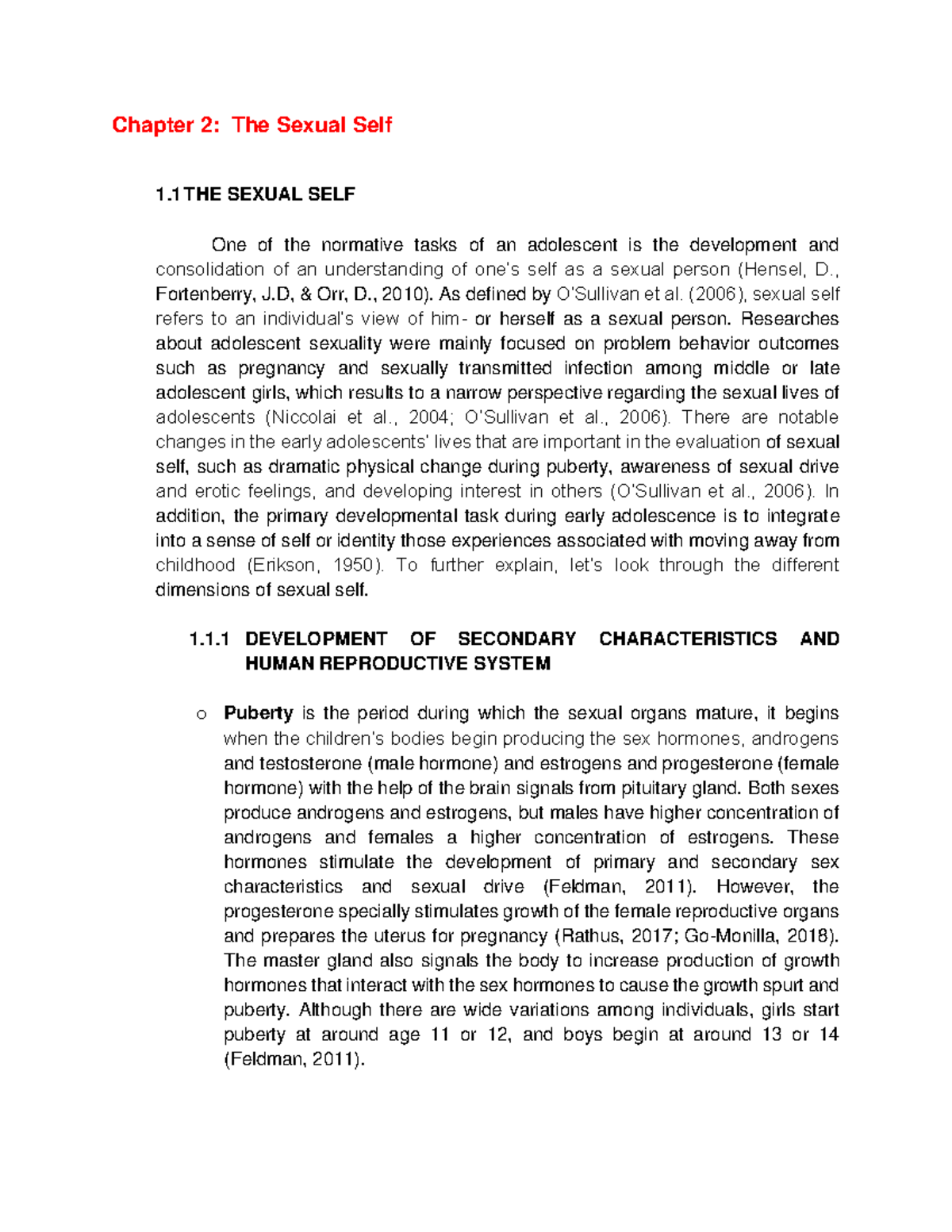Sexual - physical education - Chapter 2: The Sexual Self 1 THE SEXUAL ...