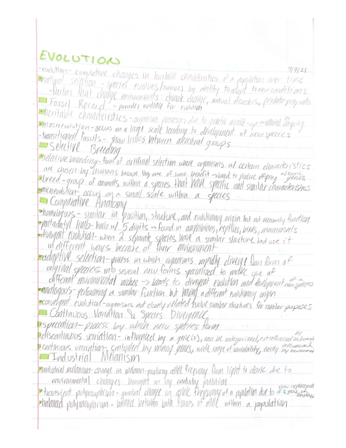 Evolution, Natural Selection, Biodiversity - Biol 381 - Studocu