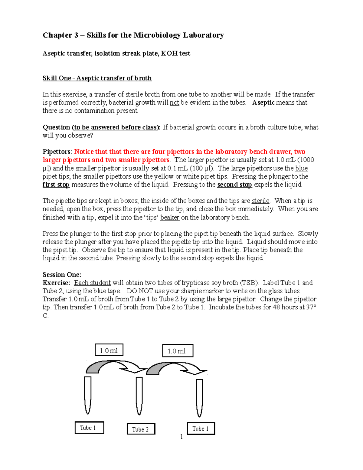 Chapter 3 Laboratory Skills Chapter 3 Skills for the Microbiology Laboratory Aseptic