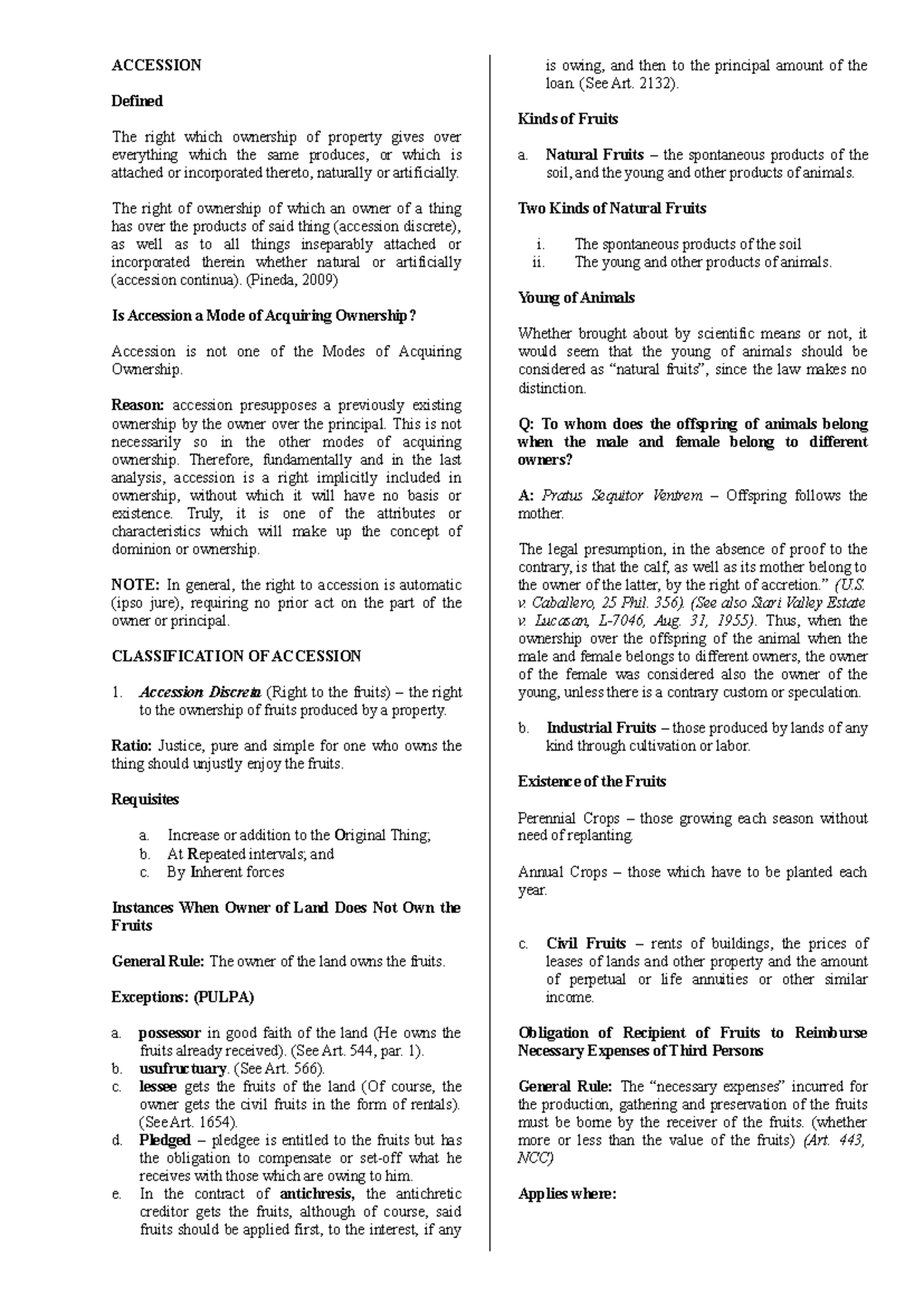 Reviewer in Property Final - ACCESSION Defined The right which ...