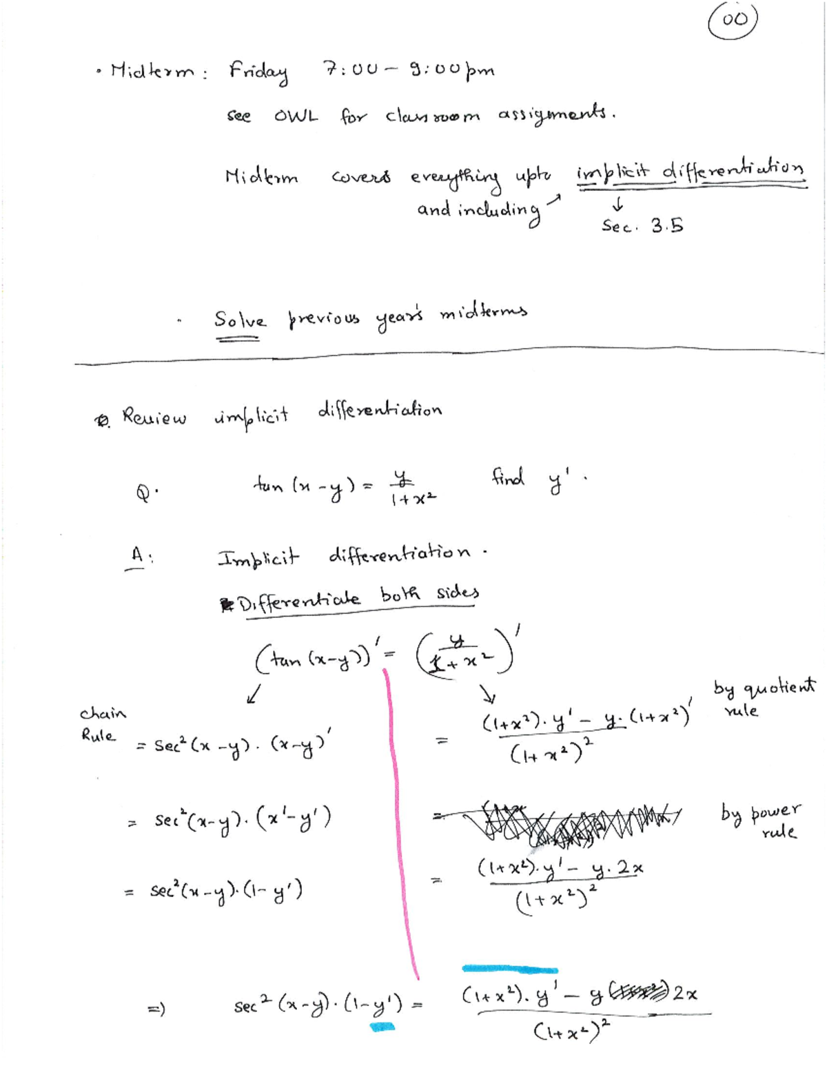 12. Midterm Review - Lecture Notes 12 - Calculus 1000A/B - Studocu