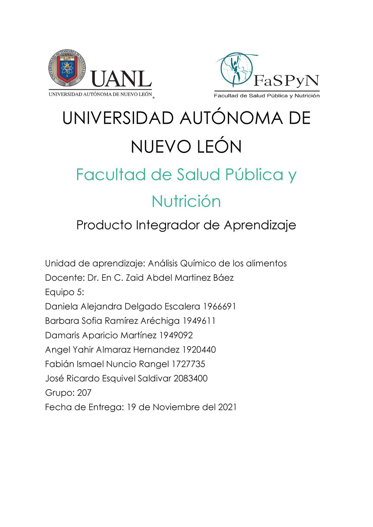 PIA Analisis Quimico - PIA Análisis Químico - UNIVERSIDAD AUTÓNOMA DE ...