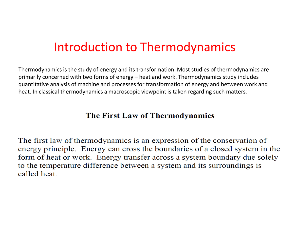 Introduction to Thermodynamics and Heat Transfer - Introduction to ...