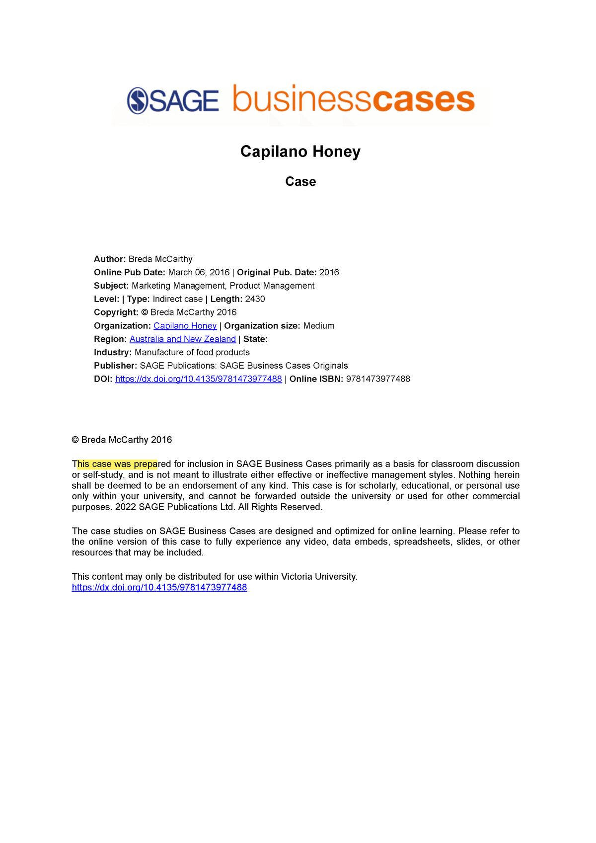 capilano honey case study