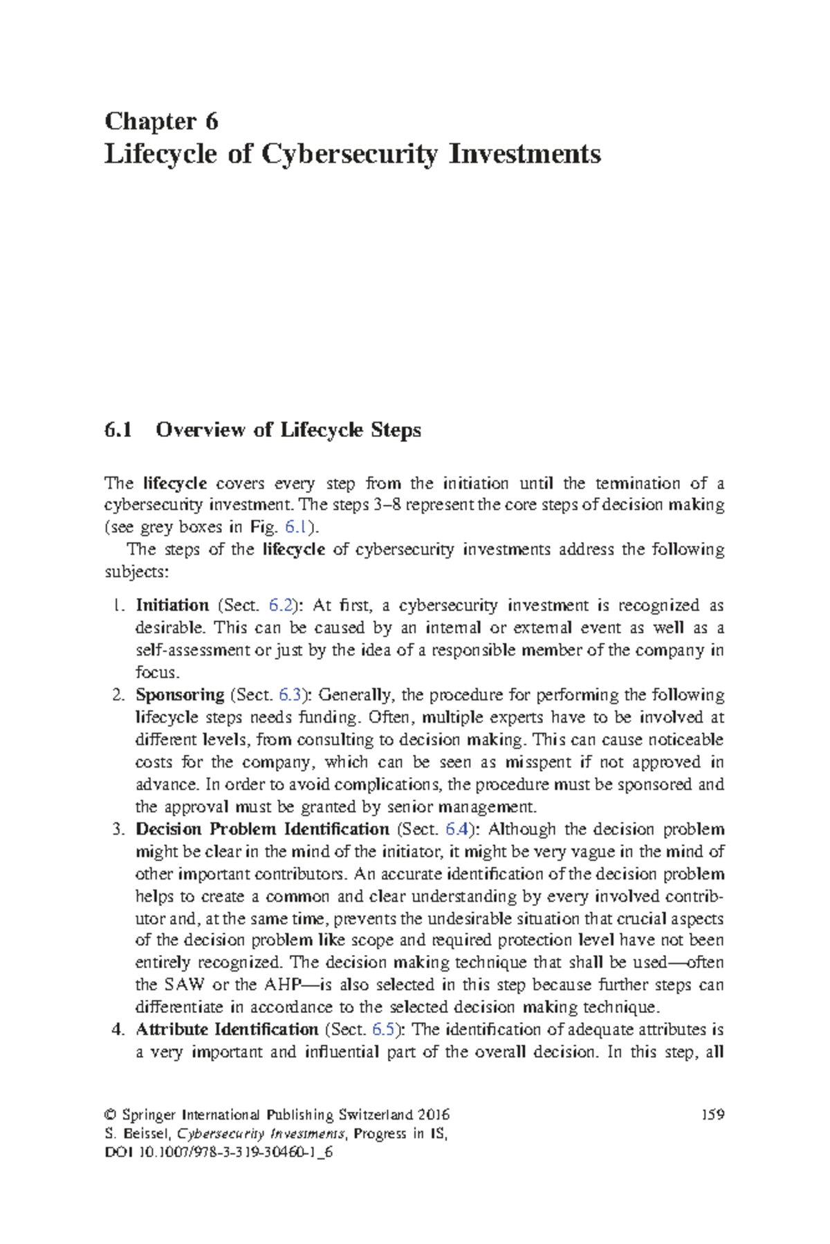 Chapter 6 Lifecycle Of Cybersecurity Investments Overview Of