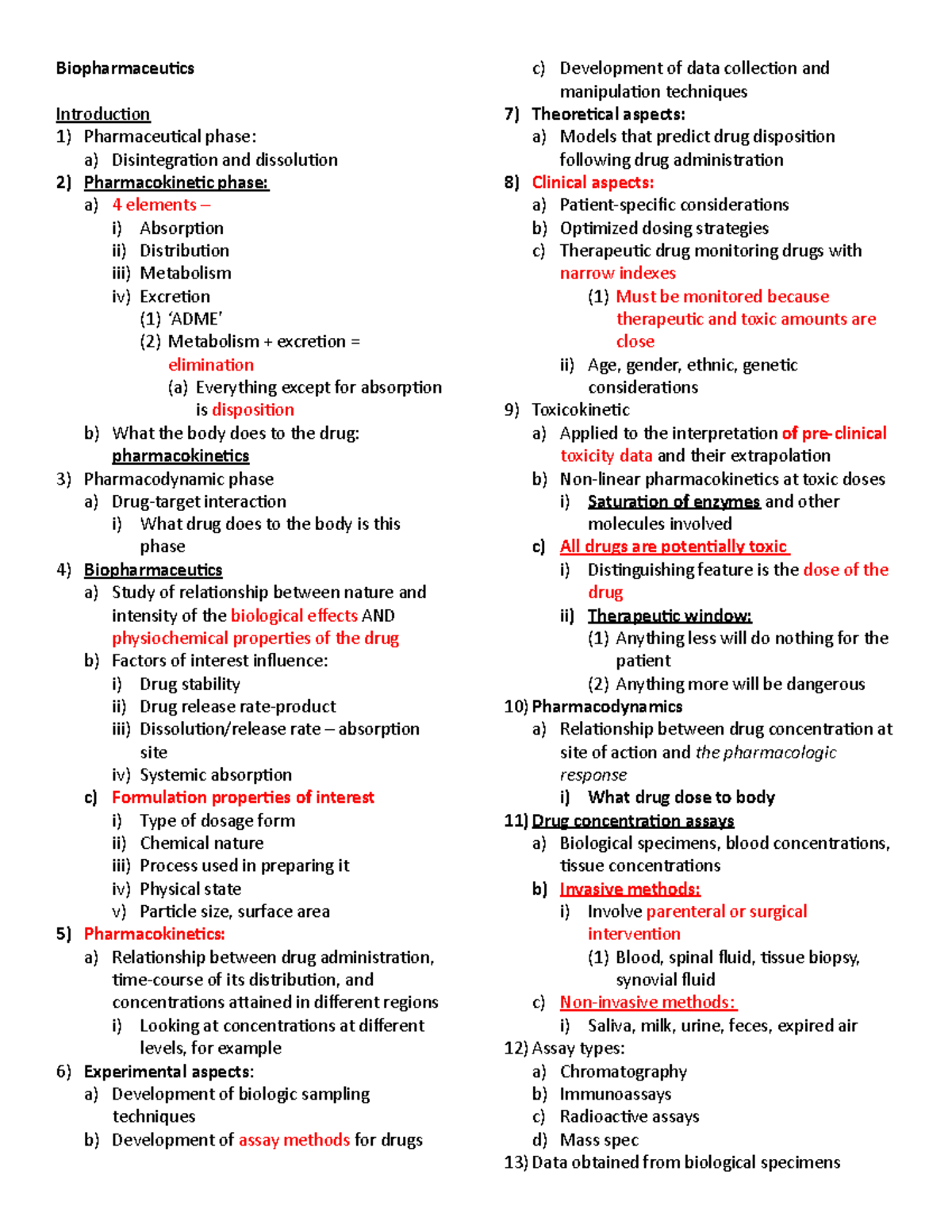 Kinetics Exam One - Biopharmaceutics Introduction Pharmaceutical Phase ...