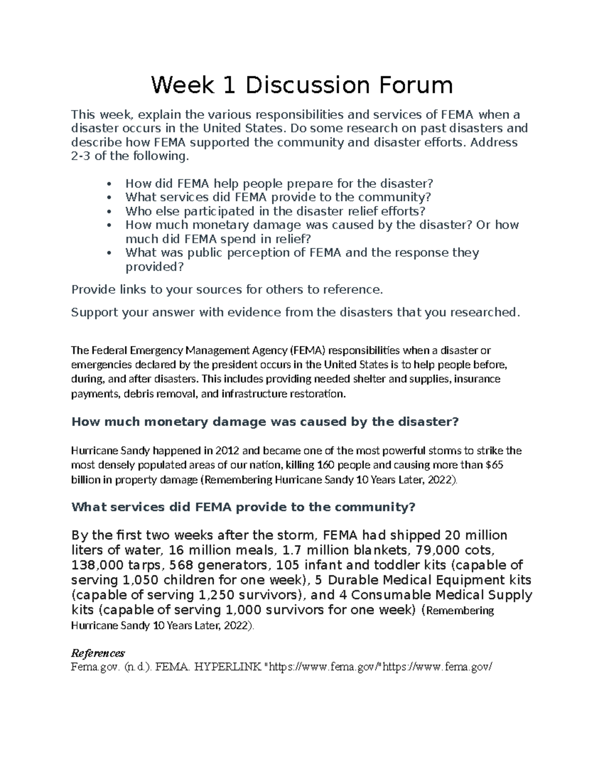 Week 1 Discussion Forum - Week 1 Discussion Forum This week, explain ...