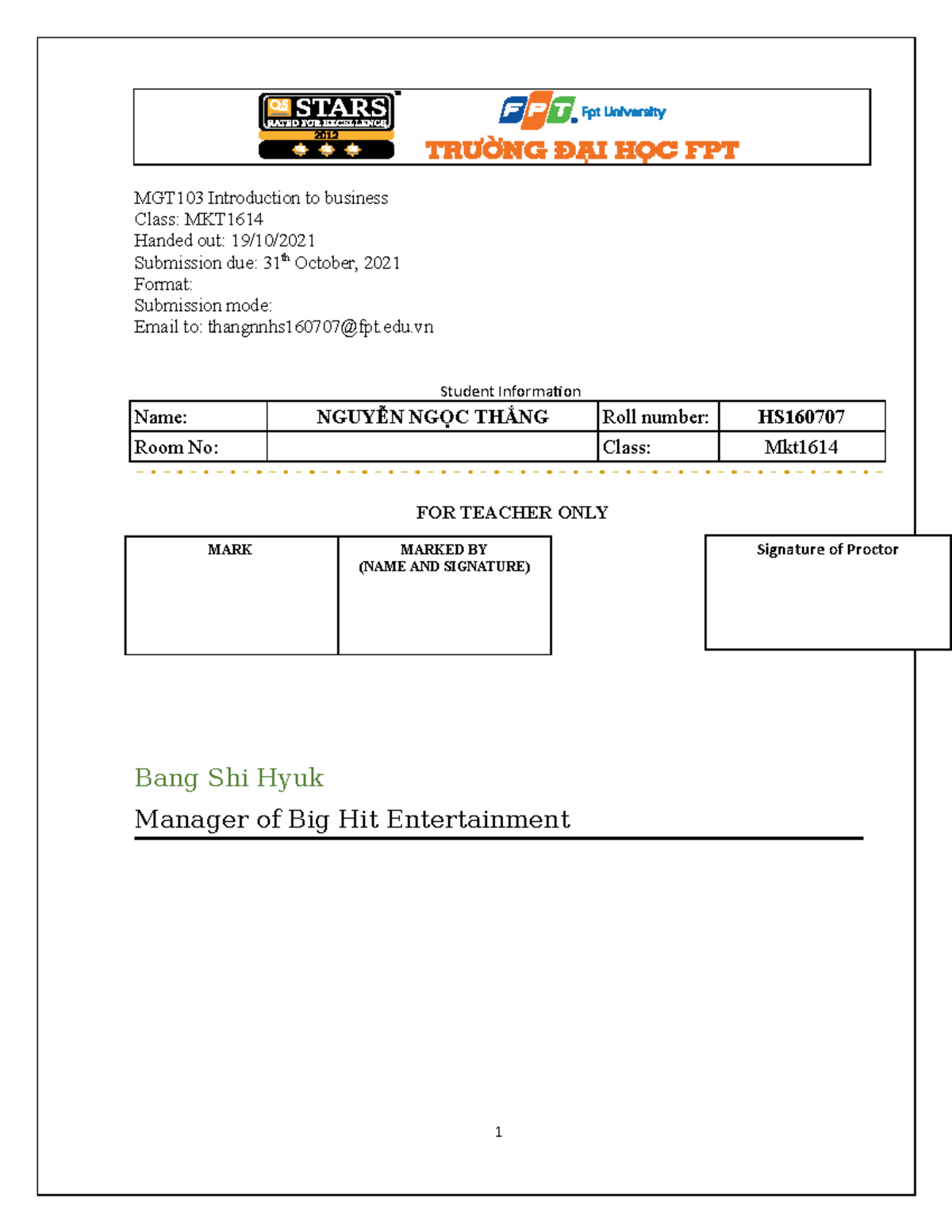 MGT103 Individual Assignment Cover Page - MGT103 Introduction To ...