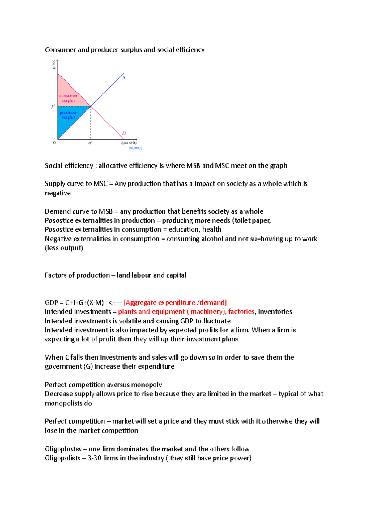 Economics Final Exam Revision Wk 14 - Consumer And Producer Surplus And ...