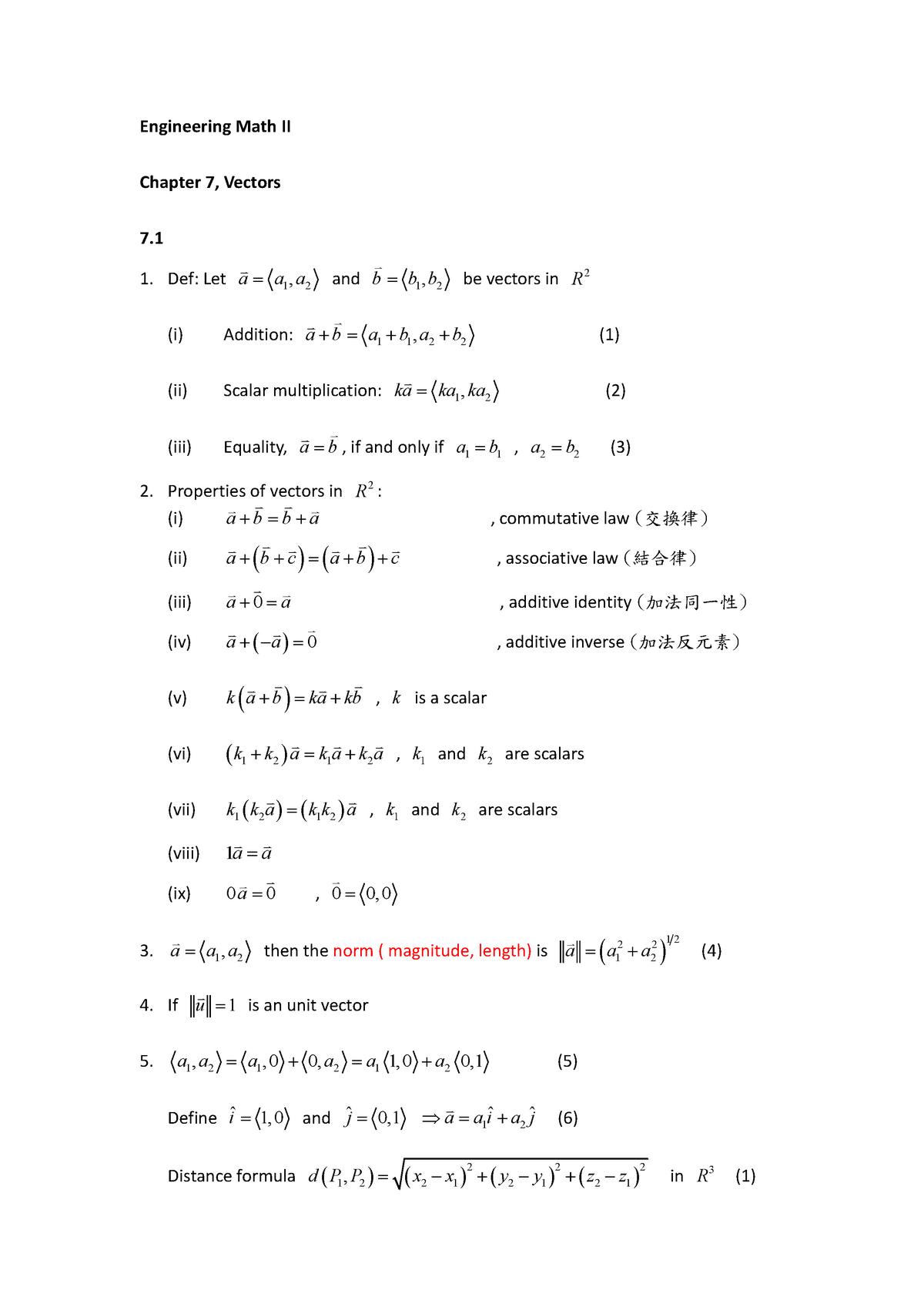 Engineering Math II Chapter 7 - 1. Def: Let 12 A A A, And 12 B B B, Be ...