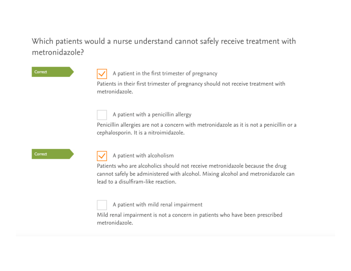 STI questions 7 Module 1 Evolve Drugs to Manage STIs NUR 1025C