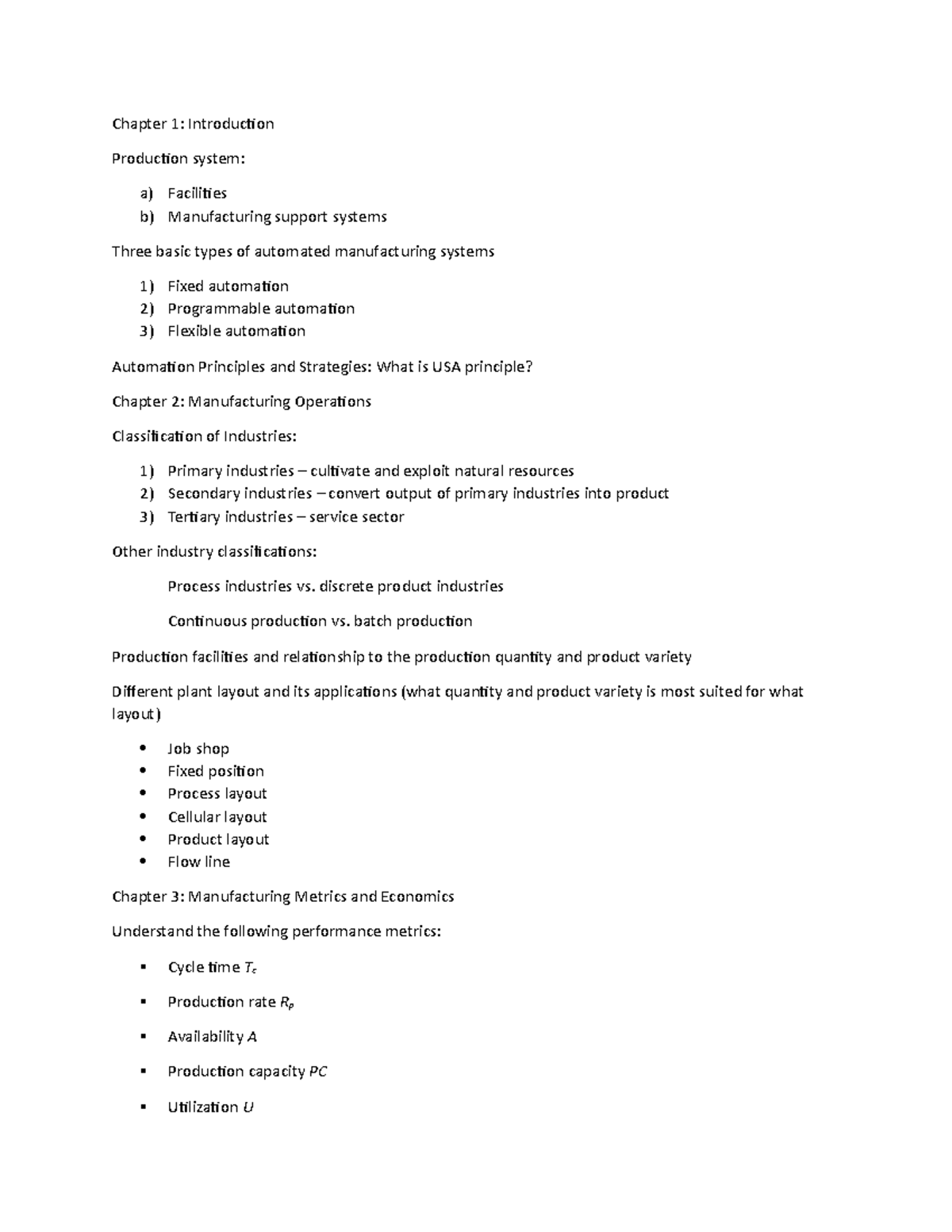 Study guide for midterm exam - INEN 4360 - Studocu
