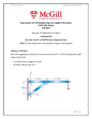 Assignment 10 Sol - McGill University Department of Civil Engineering ...