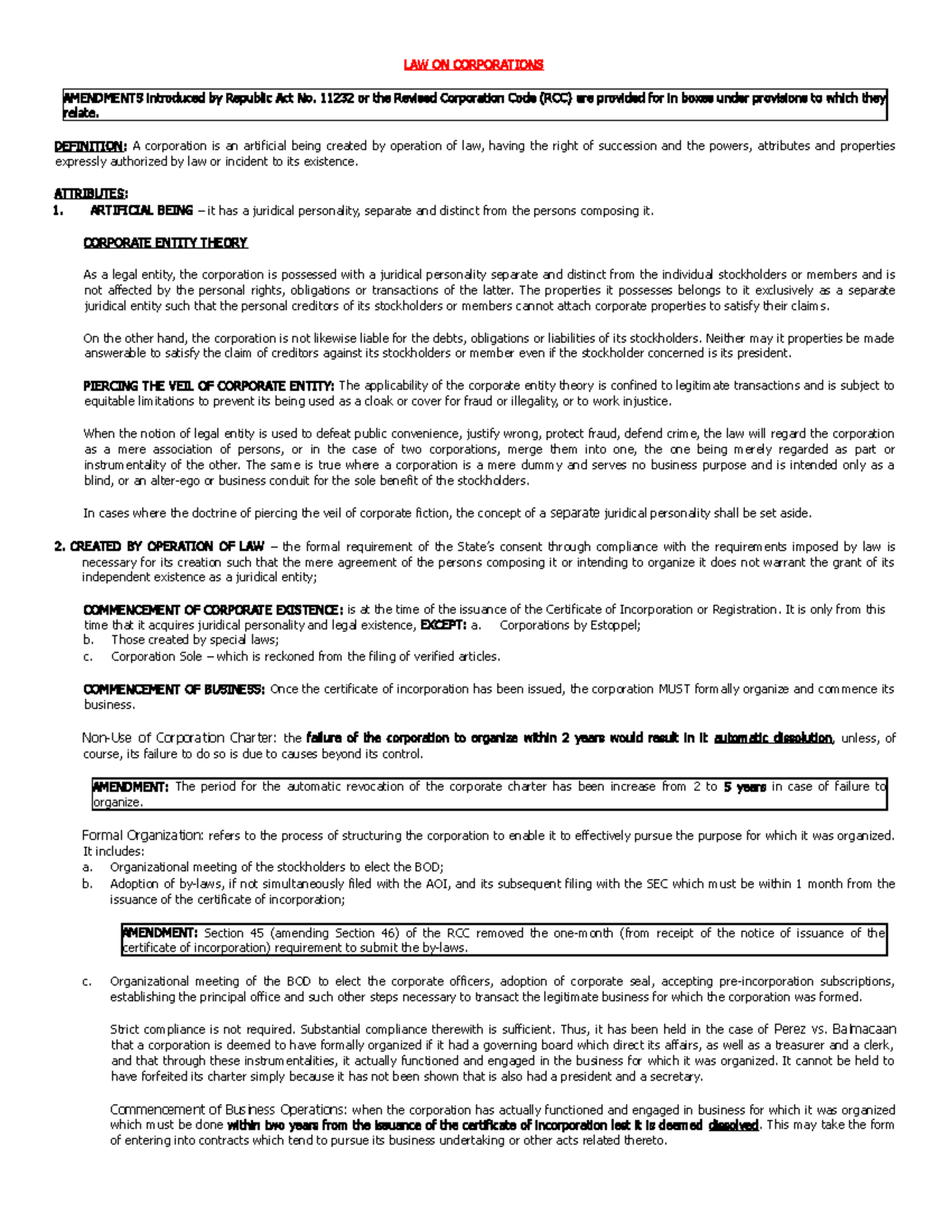 CODE%20OF%20 Corpo - LAW ON CORPORATIONS AMENDMENTS introduced by ...