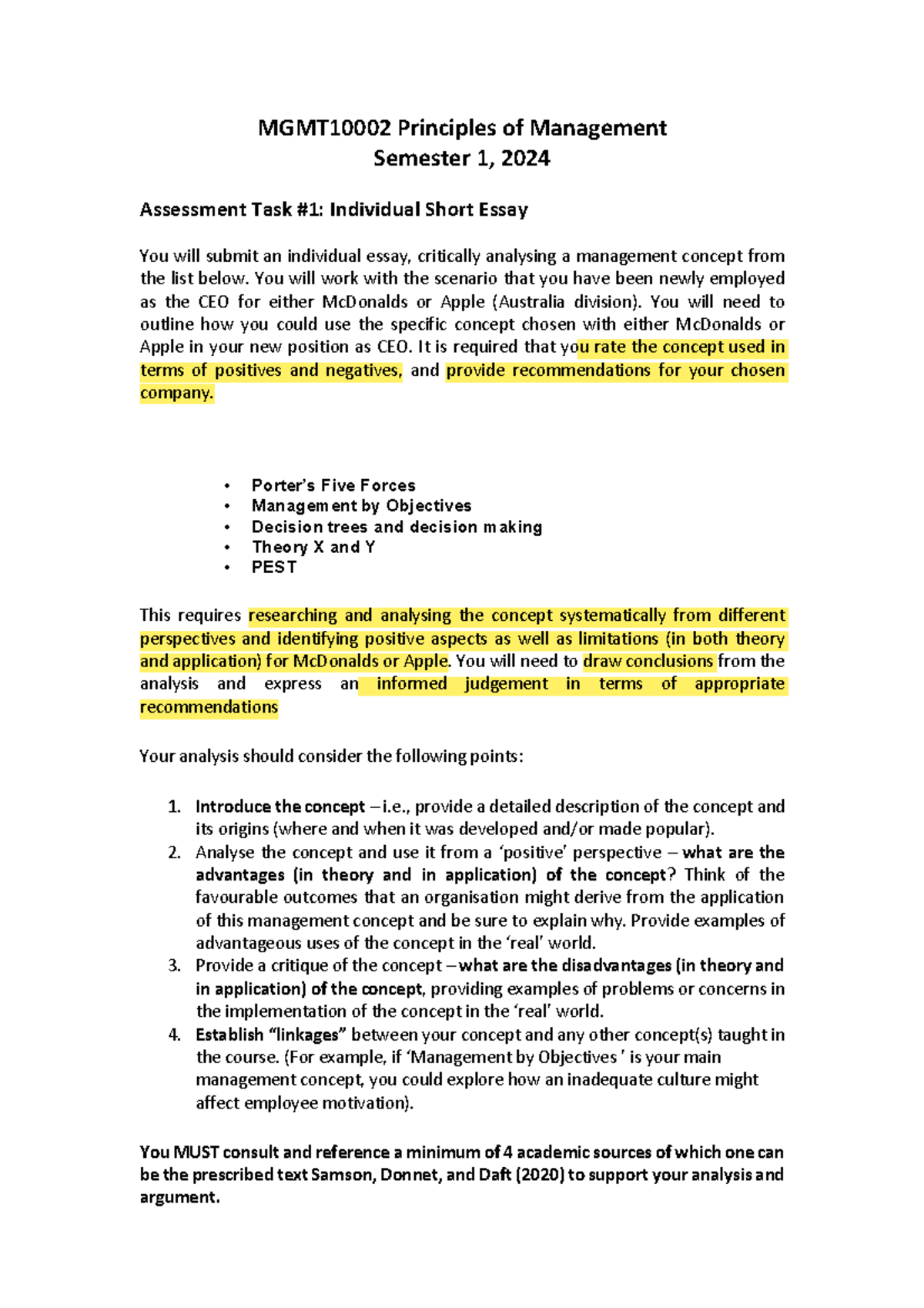 Mgmt10002 Assignment 1 S1 2024 Final Mgmt10002 Principles Of Management Semester 1 202 4 Mgmt10002 Assignment 1 S1 2024 Final Mgmt10002 Principles Of Management Semester 1 202 4