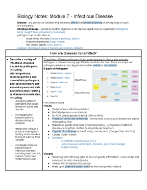 HSC Biology Module 7 - Infectious Diseases - MODULE 7 - INFECTIOUS ...
