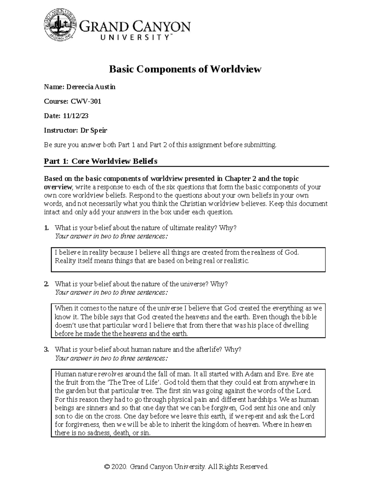 CWV-101-301-RS-T1Basic Components Of Worldview - Basic Components Of ...