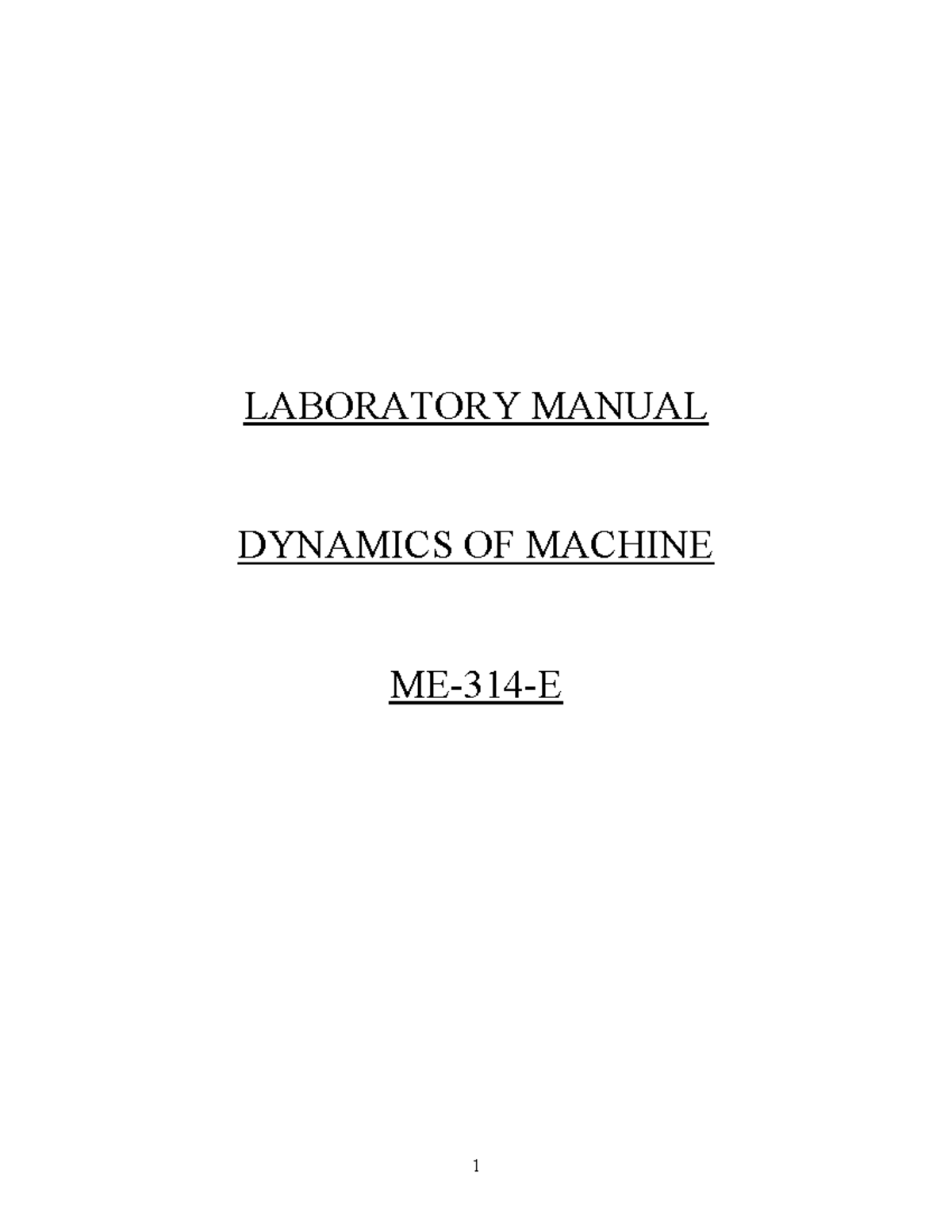 DOM Dynamics Of Machine Full Lab Manual LABORATORY MANUAL DYNAMICS