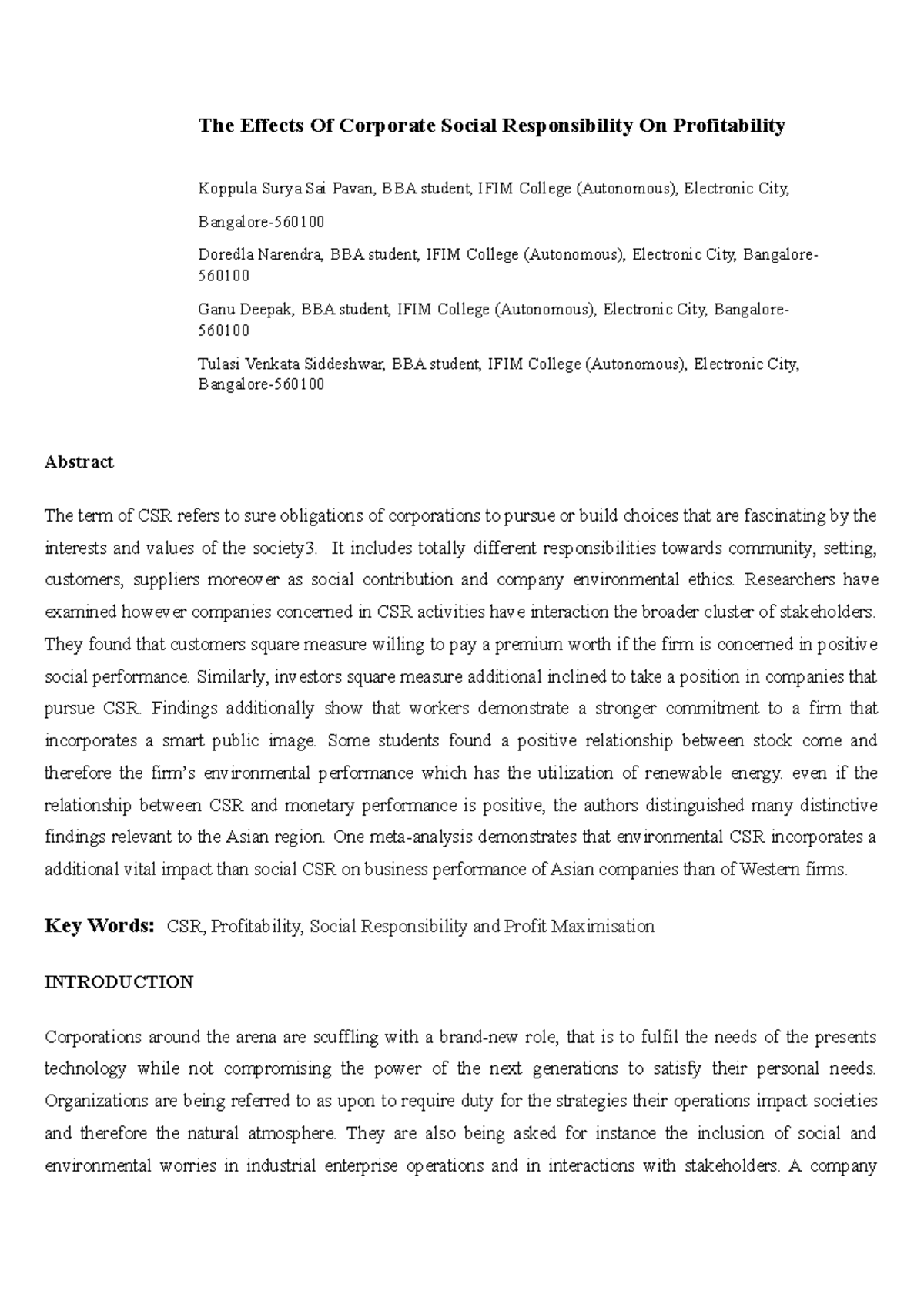 Pavan Kumar Final Research paper 23-8-22 - The Effects Of Corporate ...
