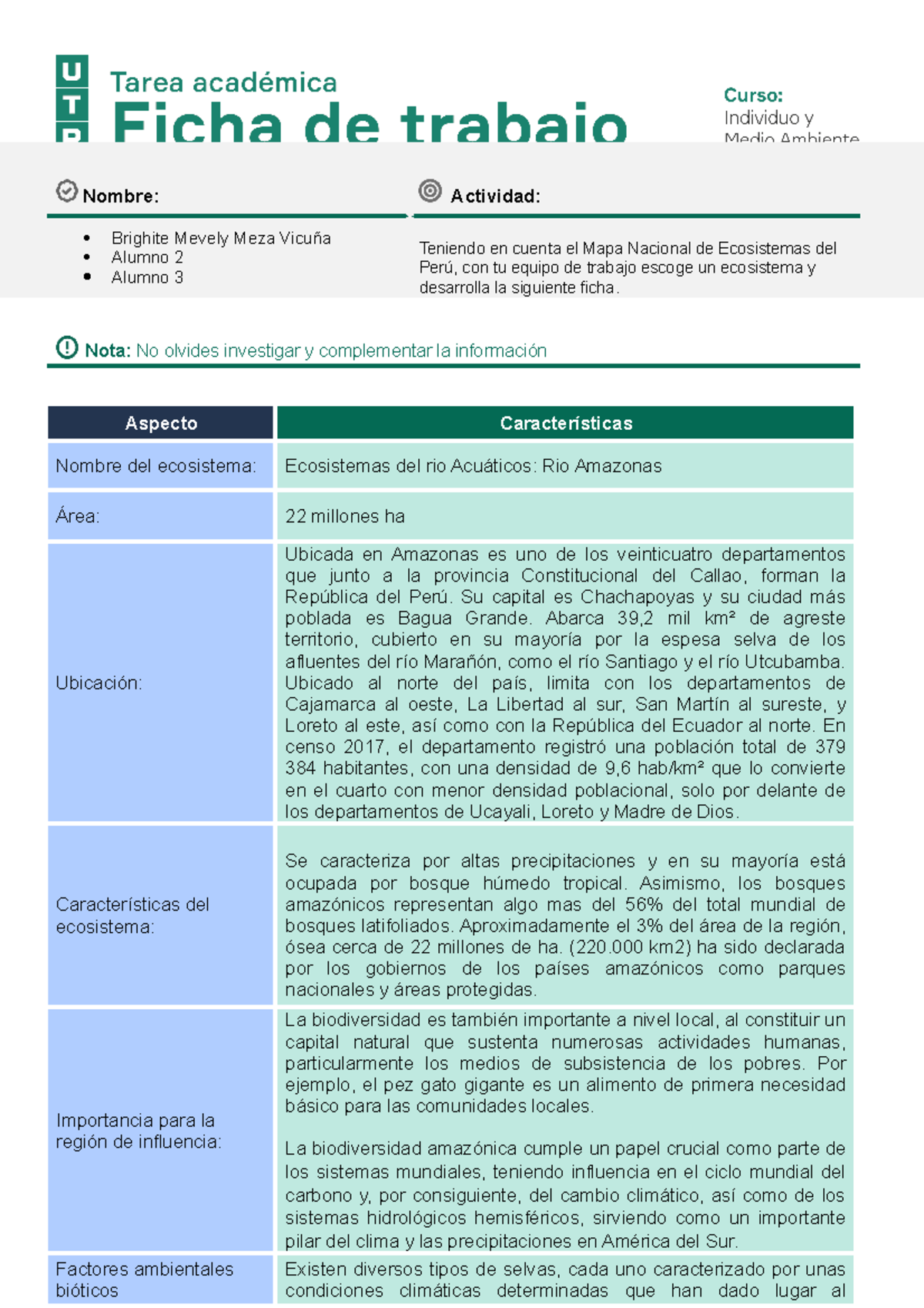 Semana 02 Word Ficha De Trabajo Tarea Nombre Actividad Alumno 1