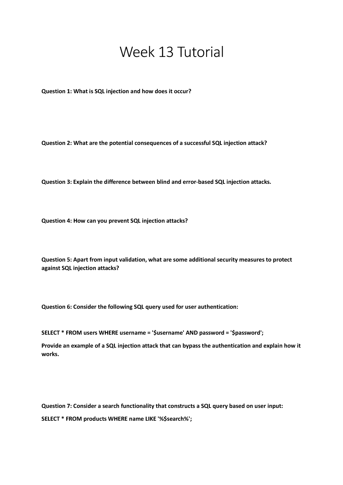 INFO2222 Tutorial Week 13 - Week 13 Tutorial Question 1: What Is SQL ...