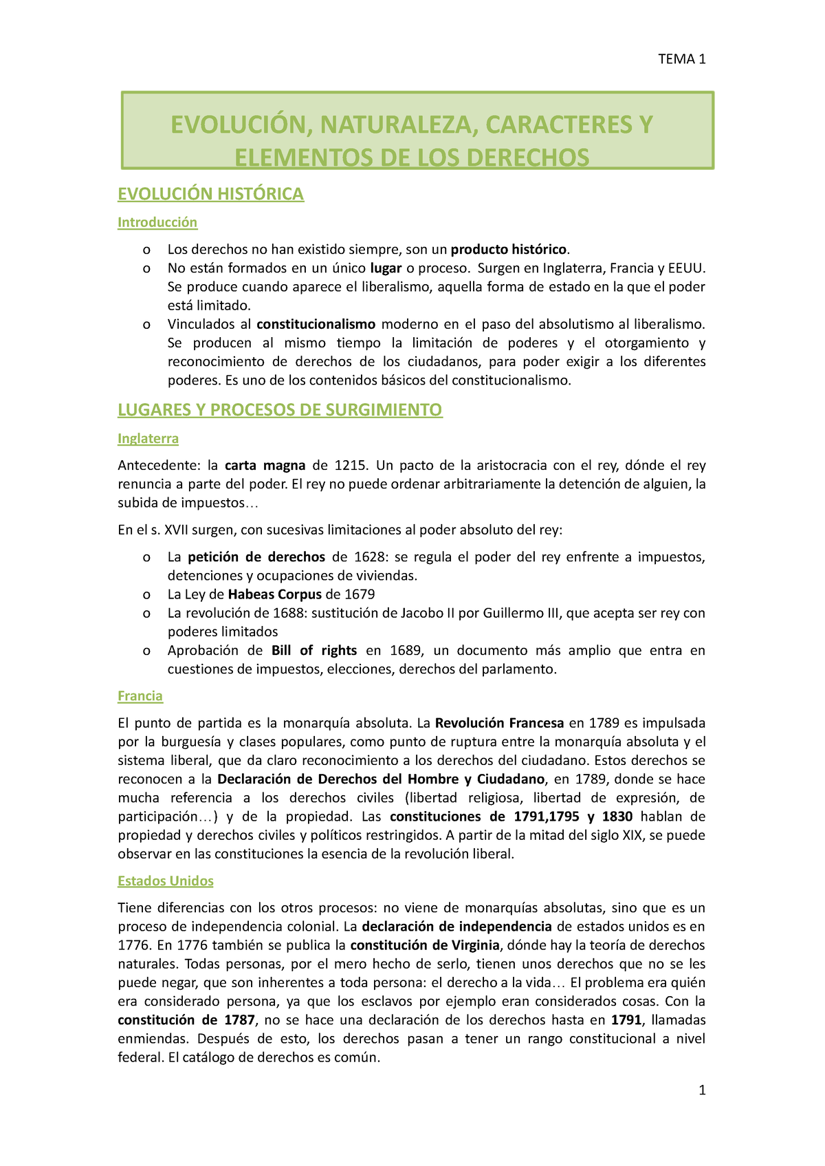 Tema 1 - Apuntes Tema 1. Prof. Cabellos. Int. Consti - EVOLUCIÓN ...