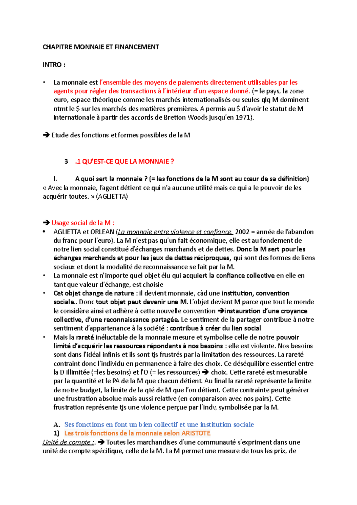 dissertation ses la monnaie