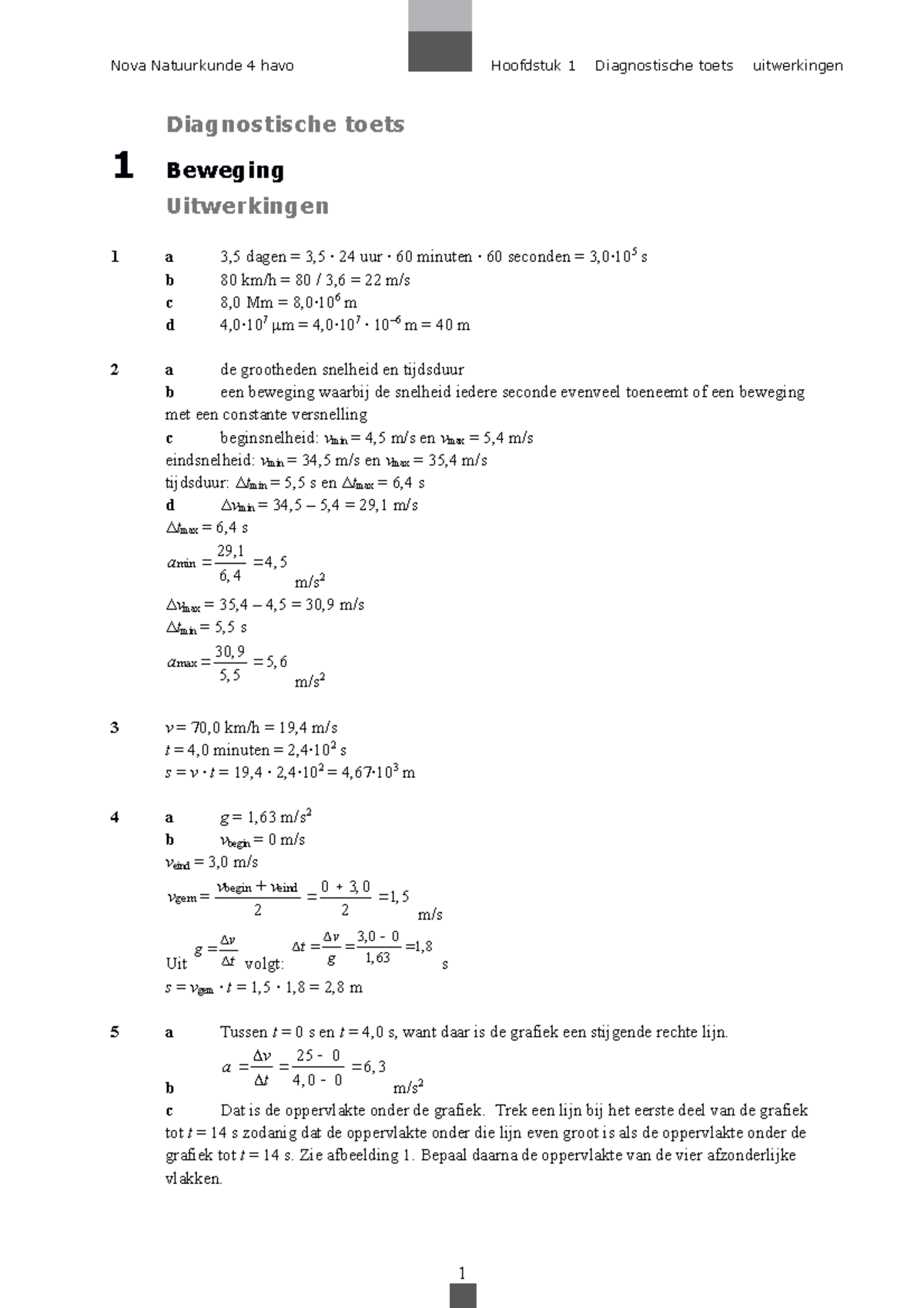 DToets Havo4 H1 Uitw - Wwwwwwwwwwwwww - Nova Natuurkunde 4 Havo ...