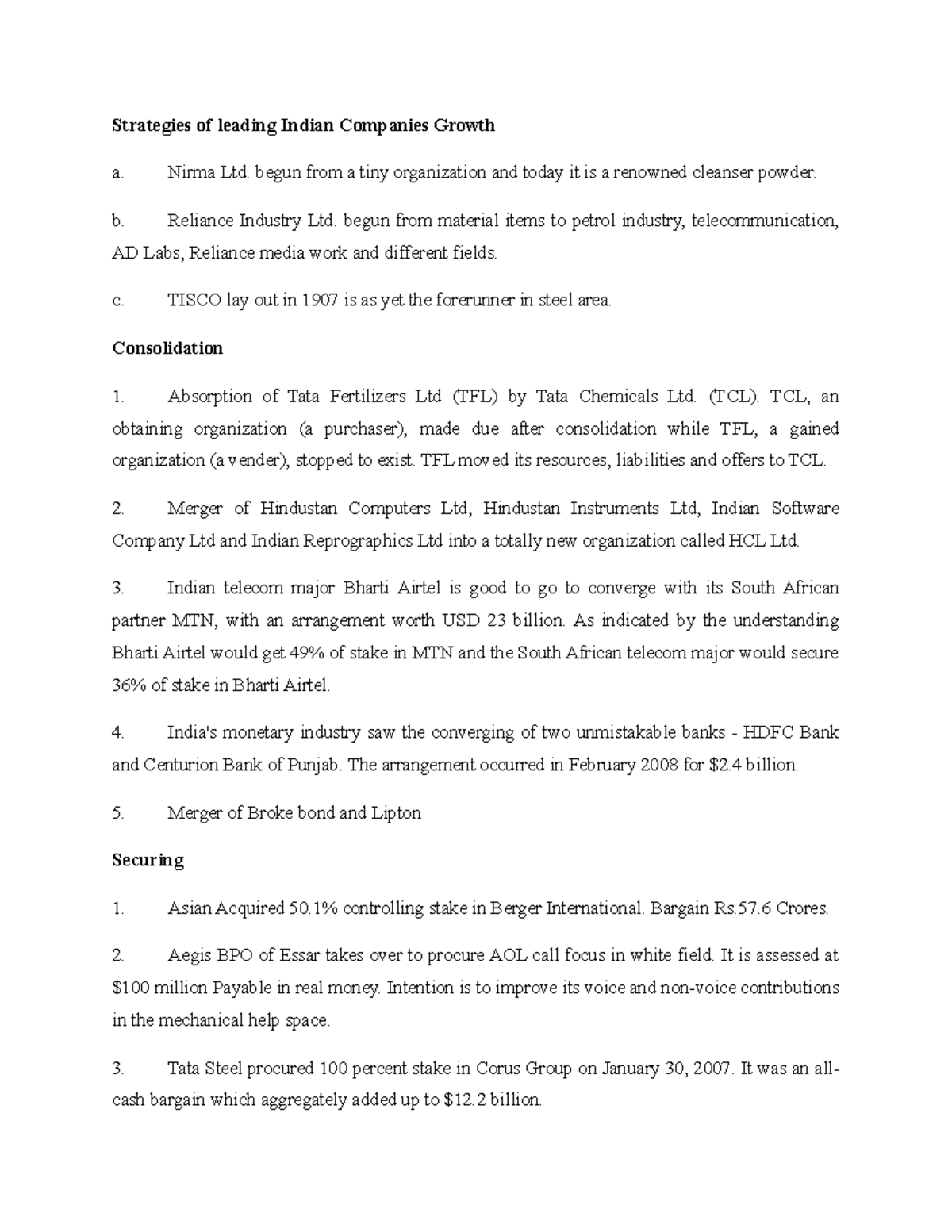 Strategies of leading Indian Companies Growth Nirma Ltd. begun from a