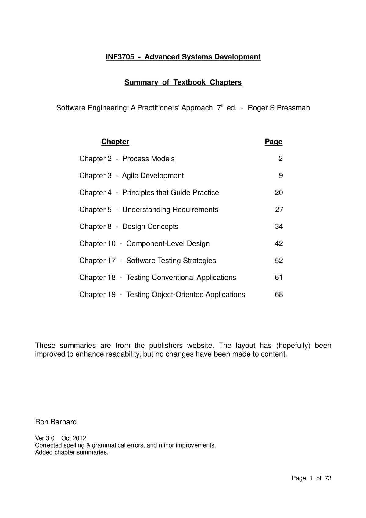 INF3705-summary V3 - Advanced Systems Development - INF3705 - Advanced ...