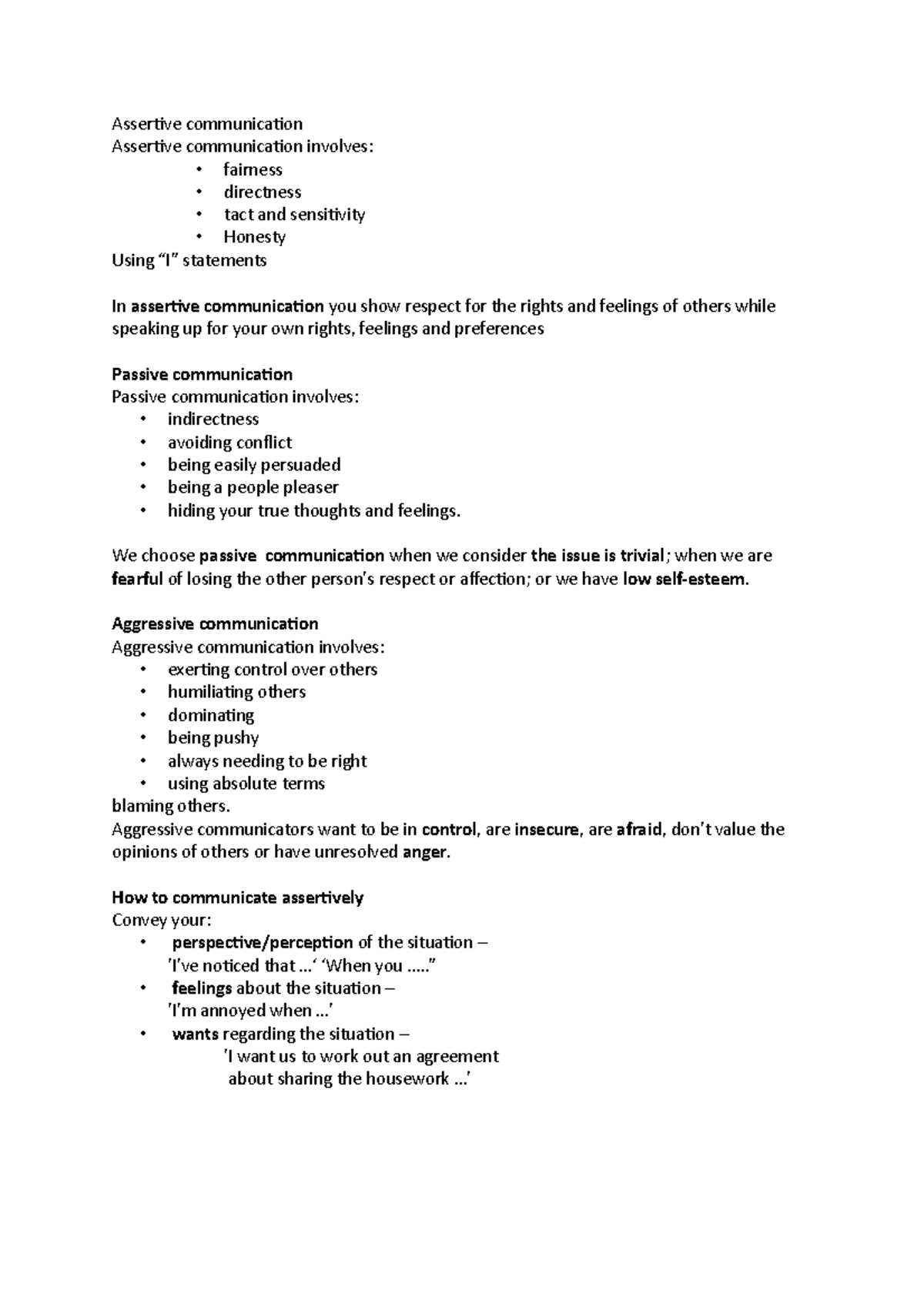 Assertive communication - 1004GIR - Griffith - Studocu