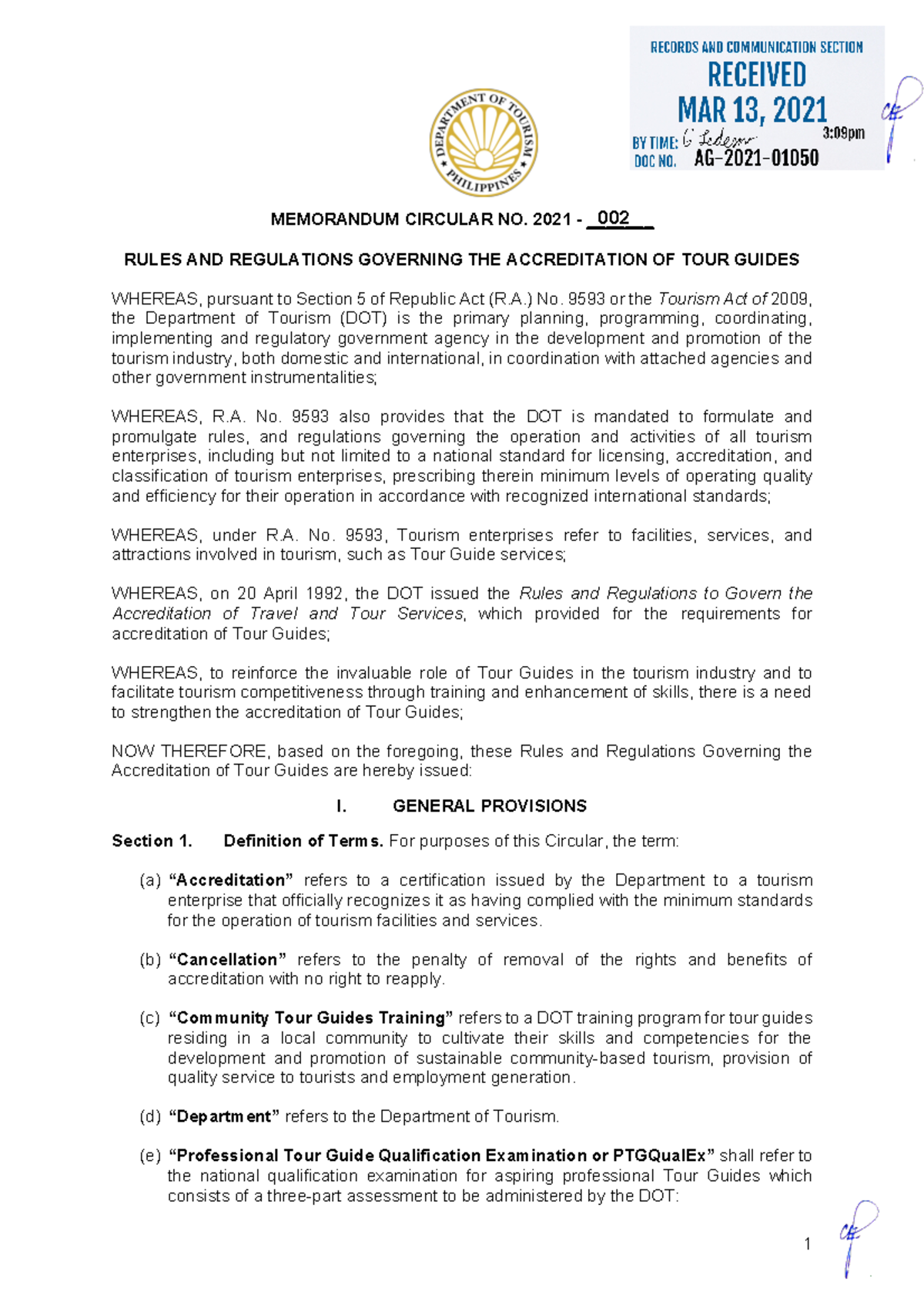 DOT-Memorandum-Circular-No-2021-002 - MEMORANDUM CIRCULAR NO. 2021 ...