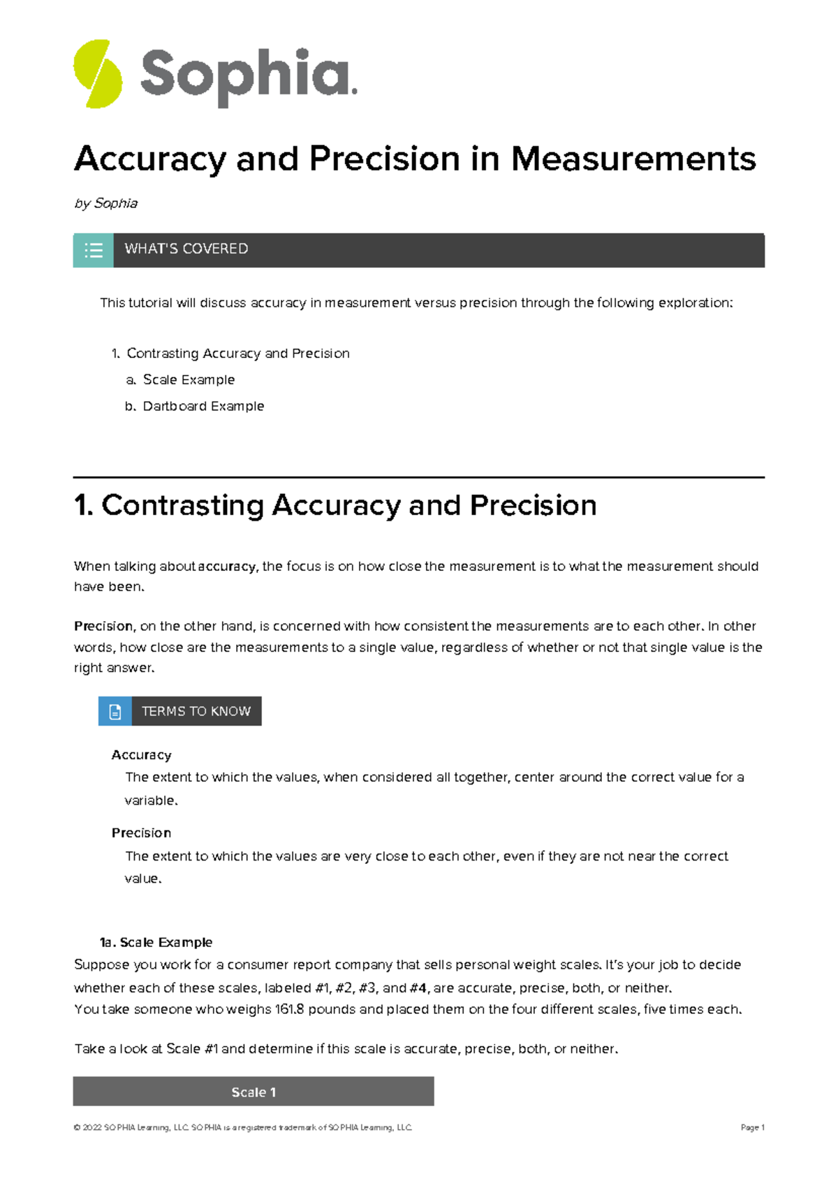 Accuracy and precision in measurements 2 - Accuracy and Precision in ...