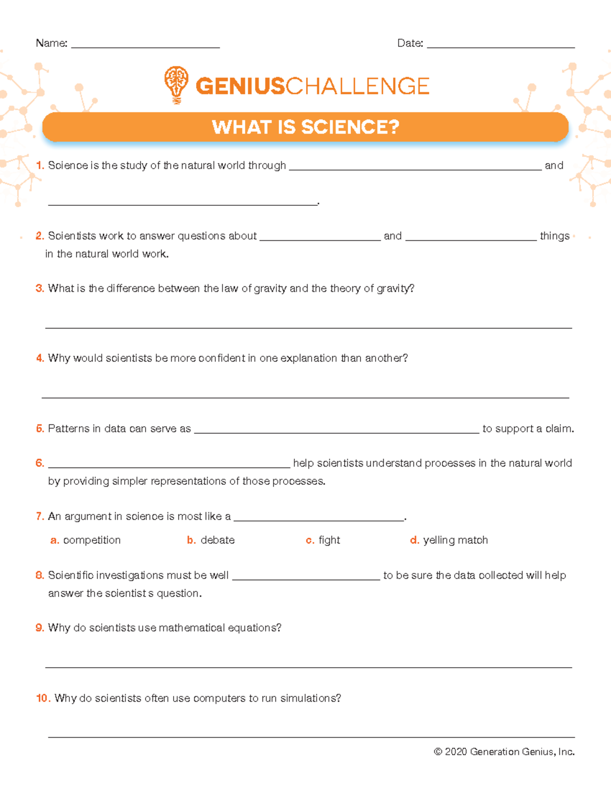GG What is Science Quiz 1 - 1. Science is the study of the natural ...