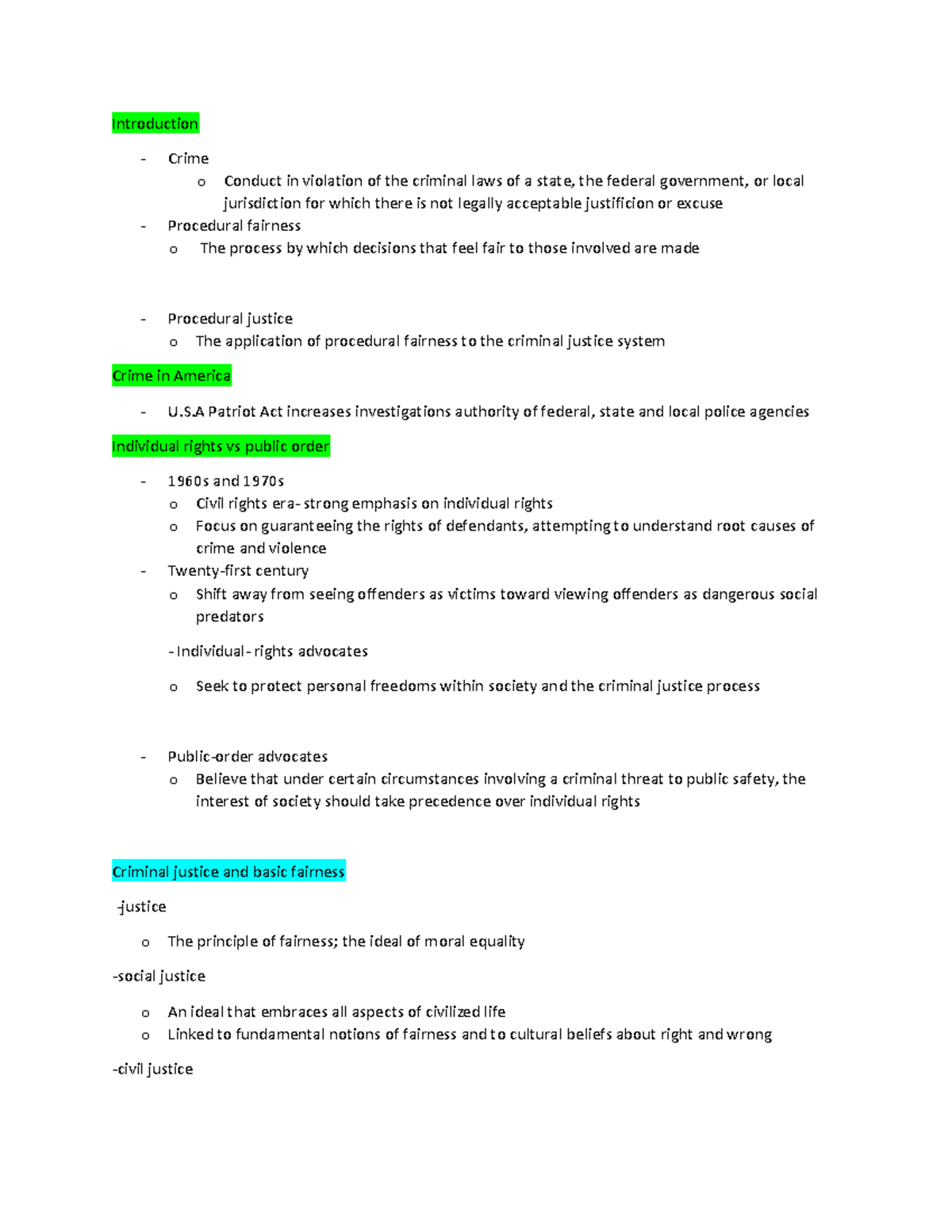 What is criminal justice chapter 1 - Introduction - Crime o Conduct in ...