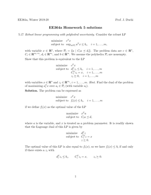 ee364a homework 2 solutions