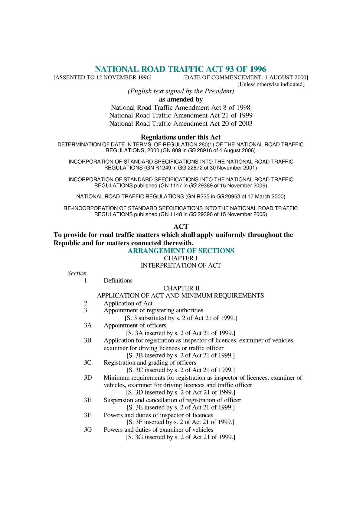 National Road Traffic Act NATIONAL ROAD TRAFFIC ACT 93 OF 1996   Thumb 1200 1695 