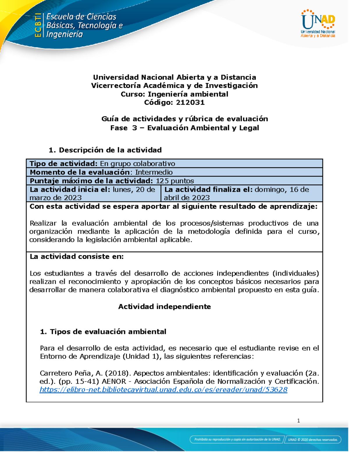 Guia de actividades y Rúbrica de evaluación - Unidad 1 - Fase 3 ...