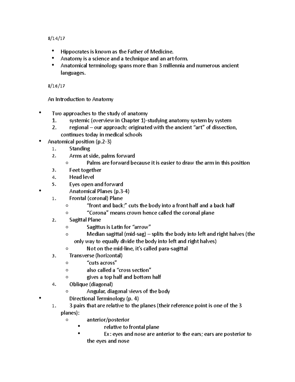 Exam 1 Material - Lecture notes 1-7 - Hippocrates is known as the ...