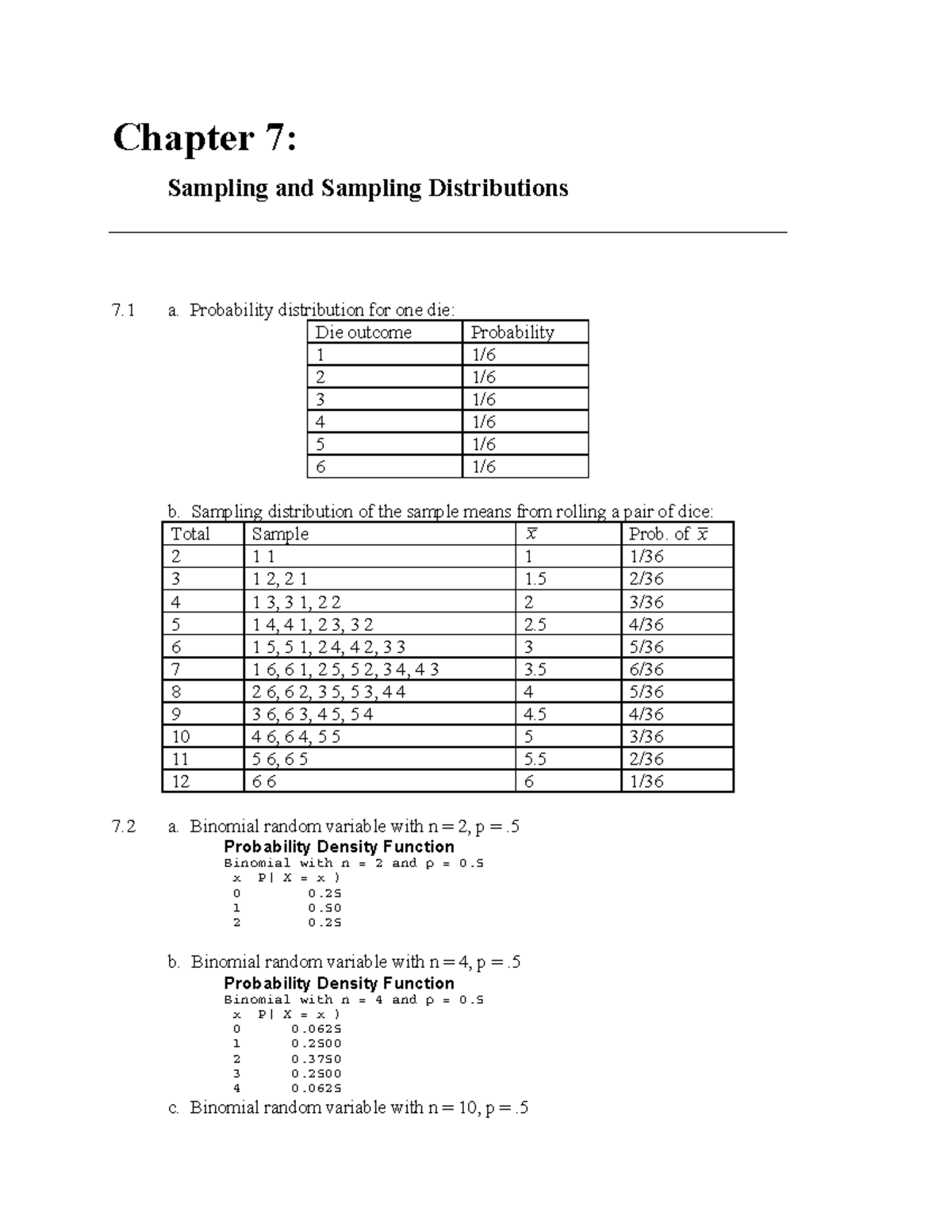 252125564 newbold ism 07 pdf - Chapter 7: Sampling and Sampling ...