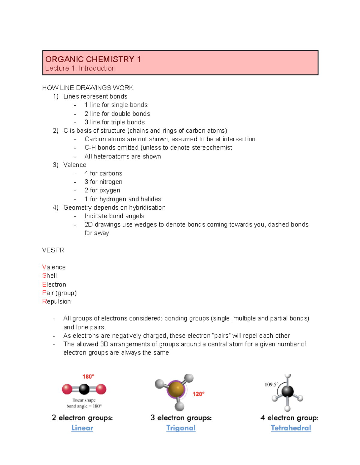 CHEM 1B - Chem 1b Noted - ORGANIC CHEMISTRY 1 Lecture 1: Introduction ...