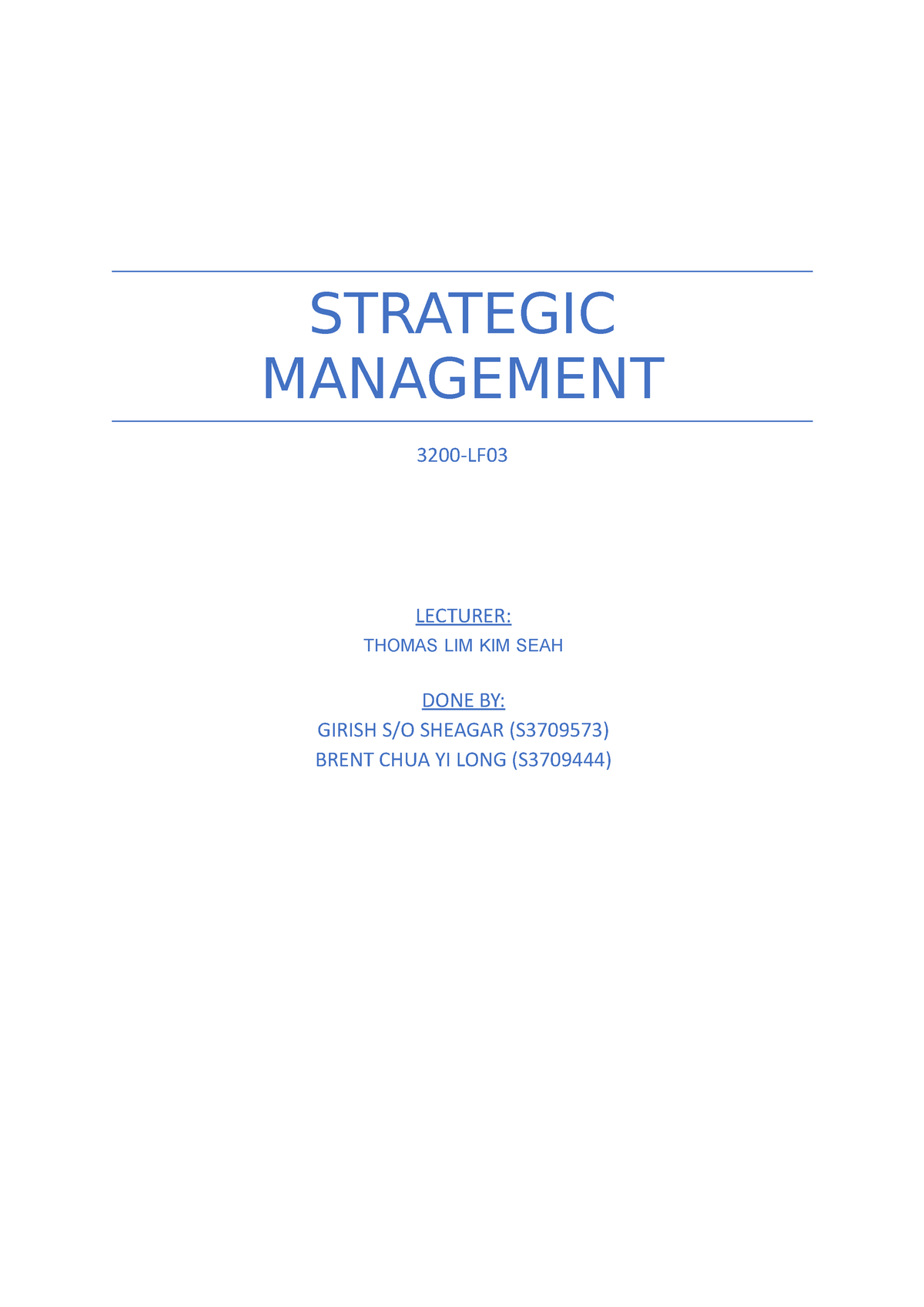 strategic management assignment 3