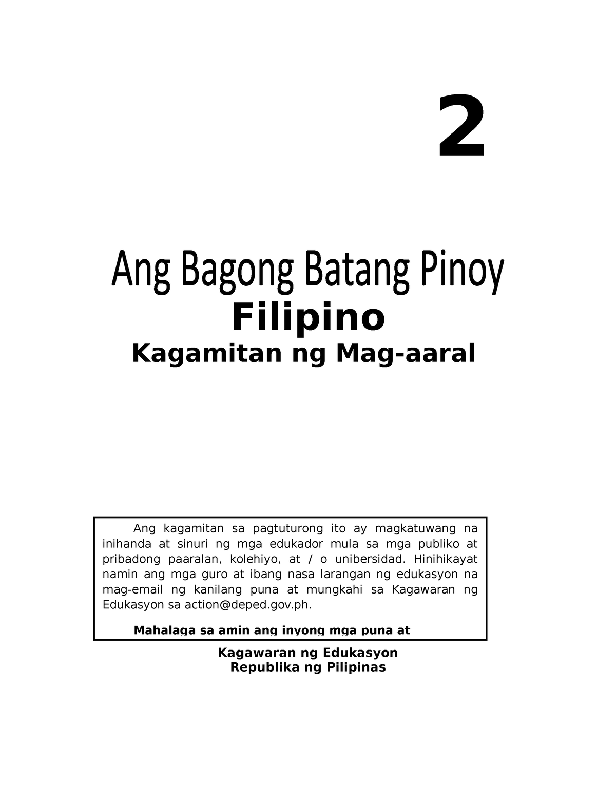 Fil 2 Lm U1 - Filipino - Filipino Kagamitan Ng Mag-aaral Kagawaran Ng ...