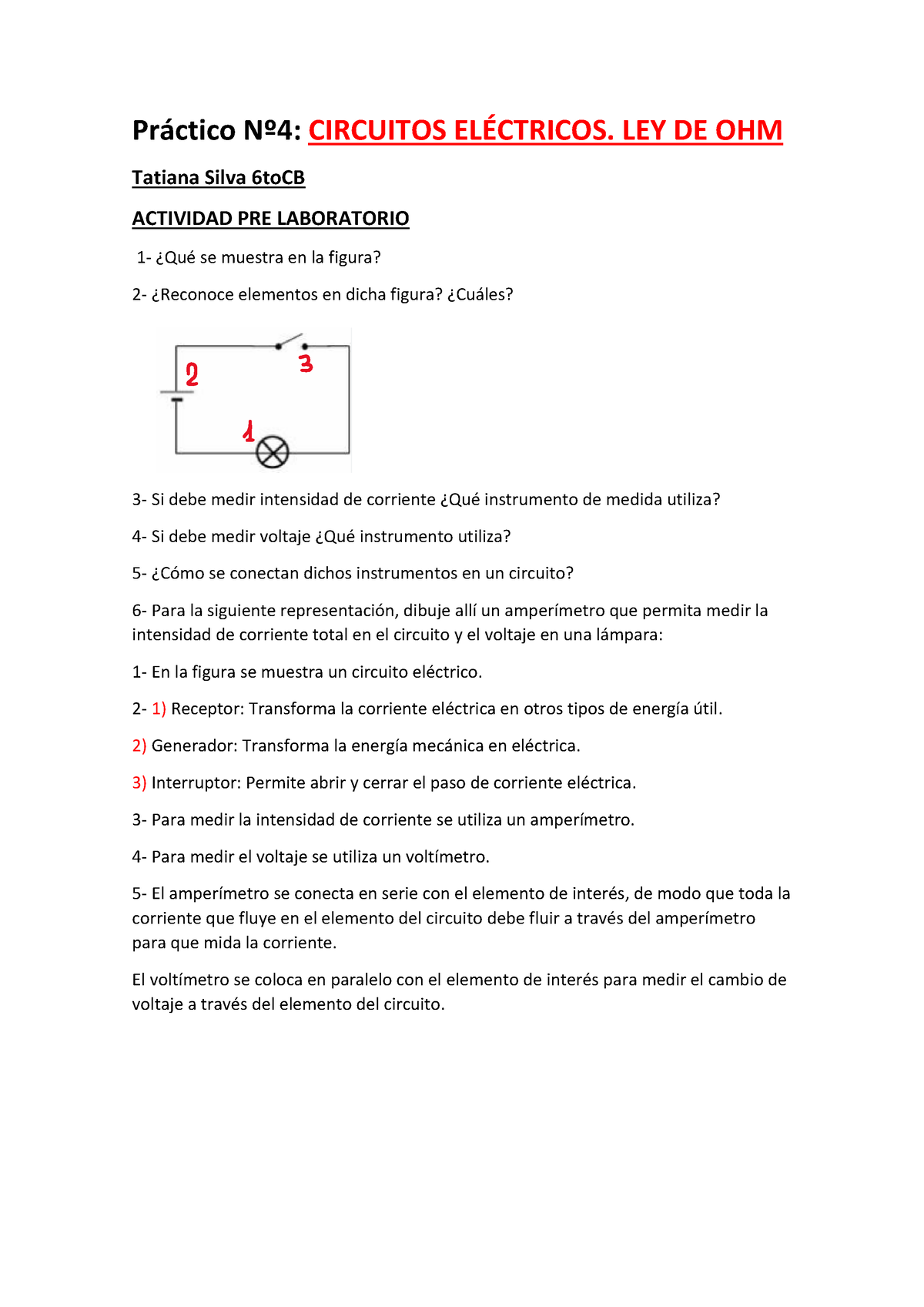 Práctico Nº4 - Ley - Pr·ctico N∫4: CIRCUITOS EL... LEY DE OHM Tatiana ...