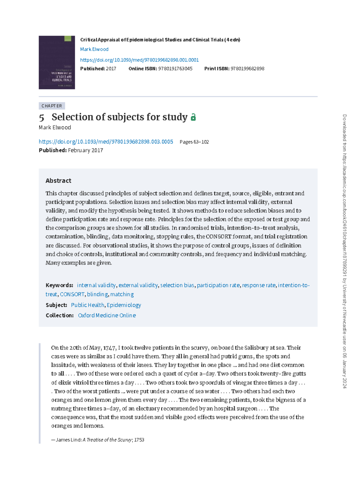 Chapter 5 - help for uni - Critical Appraisal of Epidemiological ...